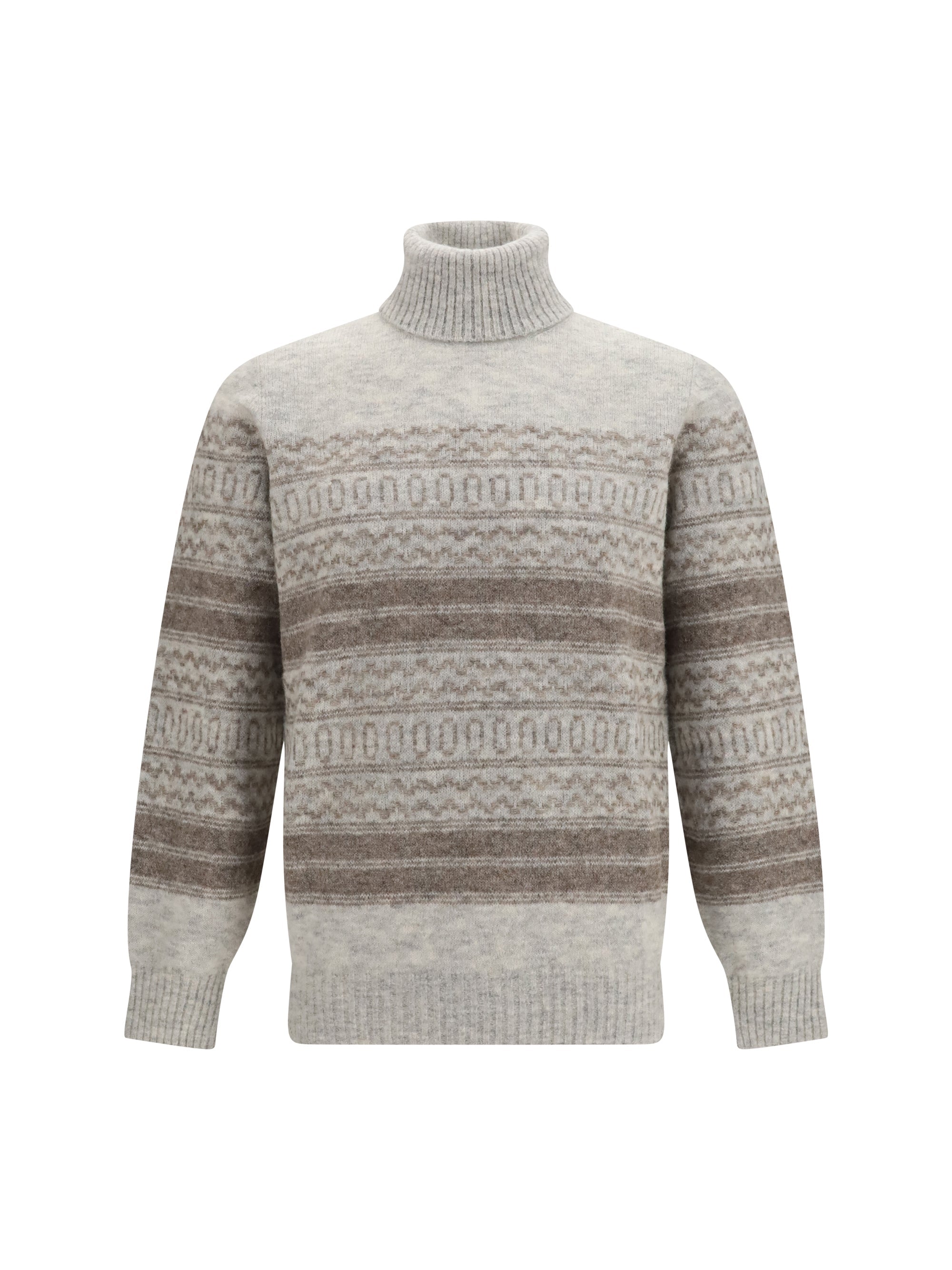 Brunello Cucinelli Men Fair Isle Knit Turtleneck Sweater