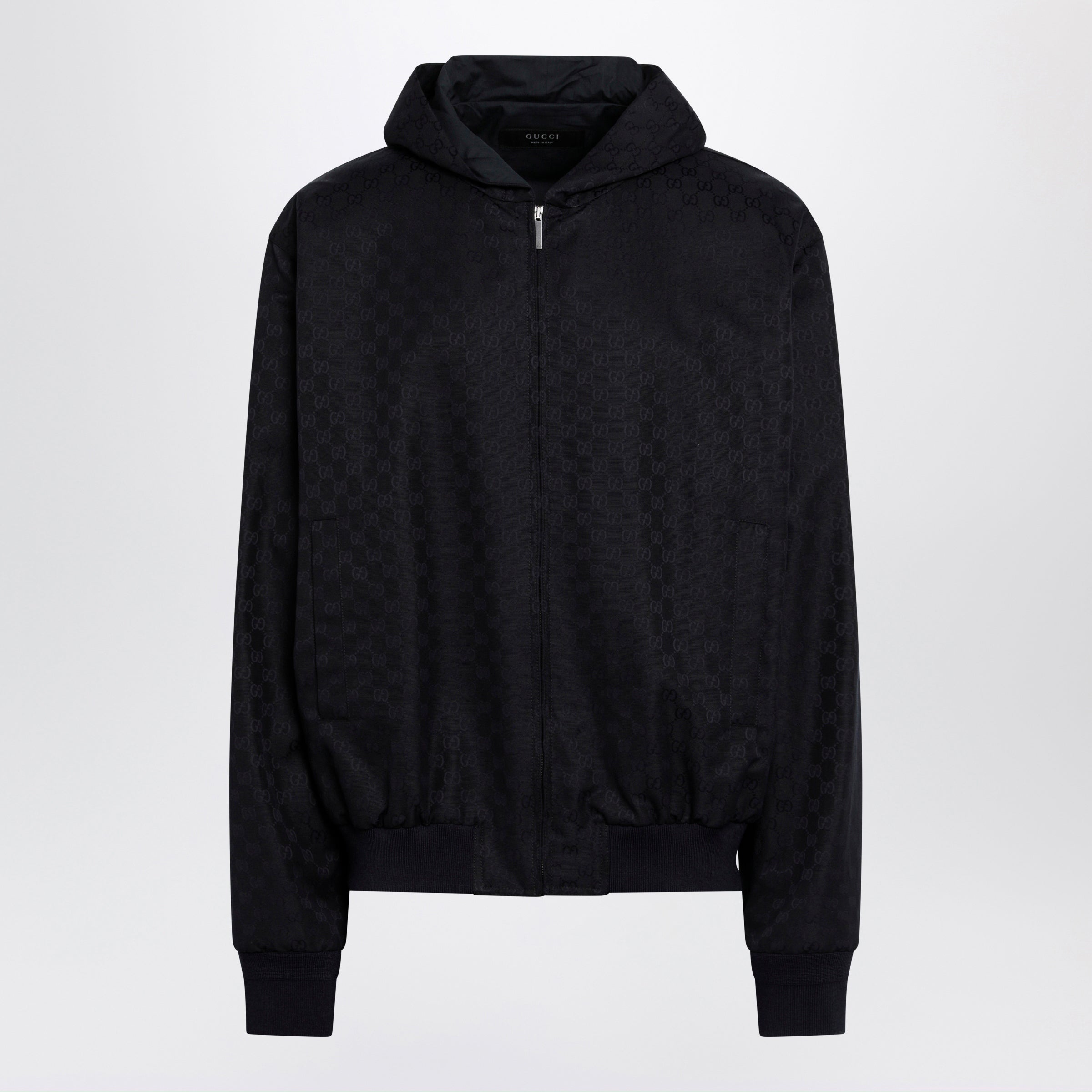 Gucci Ultramarine Gg Cotton Canvas Zip Hooded Jacket Men