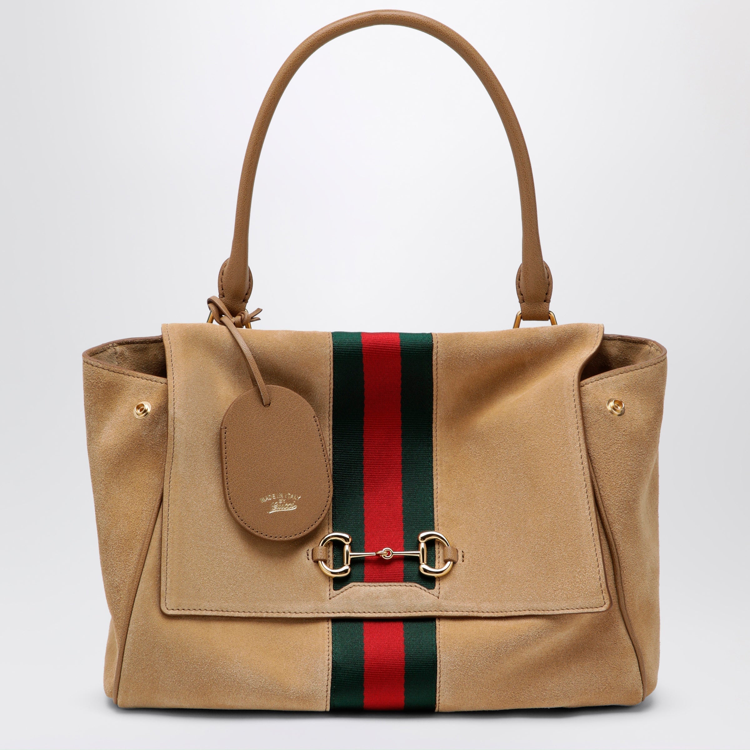 Gucci Medium Paparazzo Handbag In Sand-Coloured Suede Women