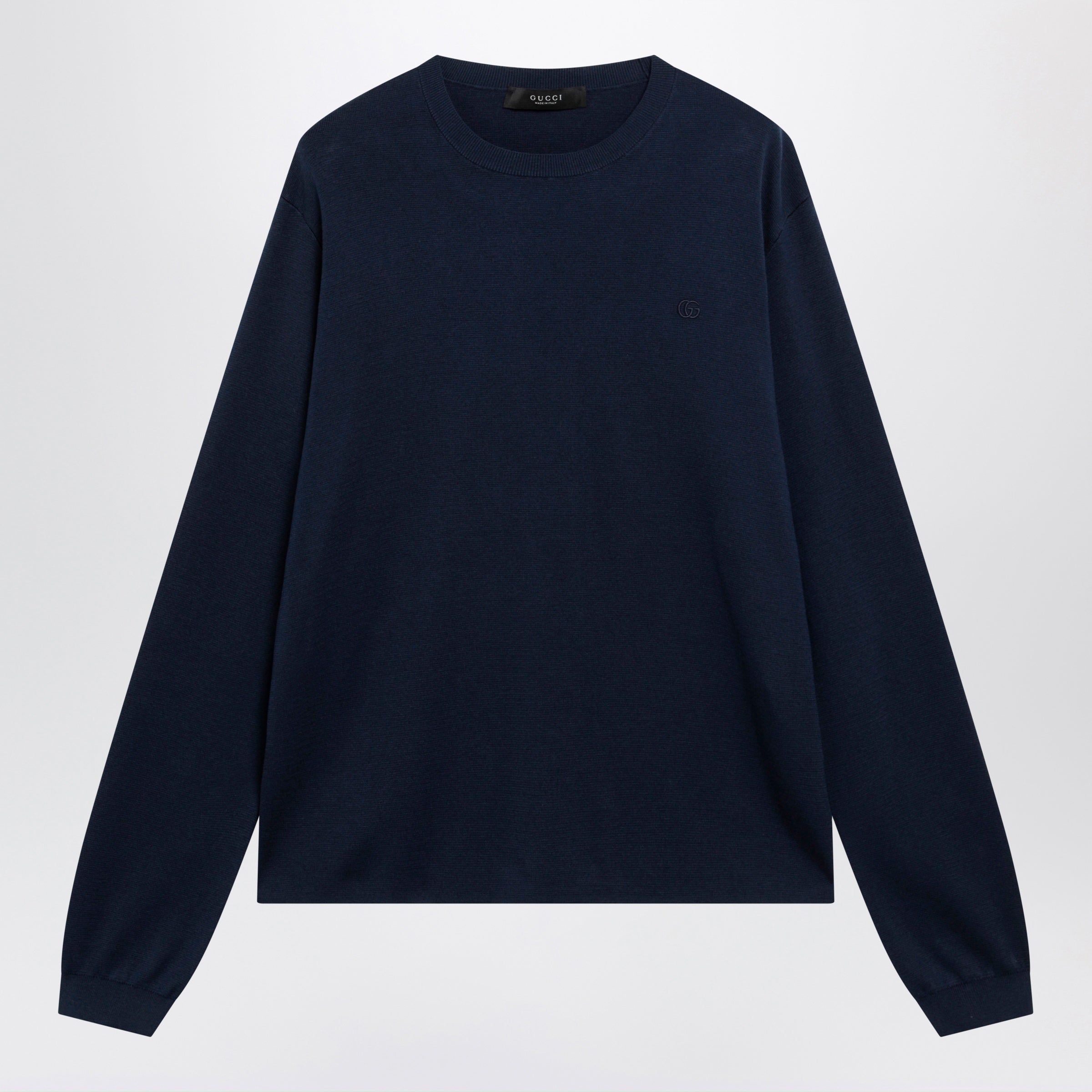 Gucci Ink Blue Silk And Cotton Sweater Men