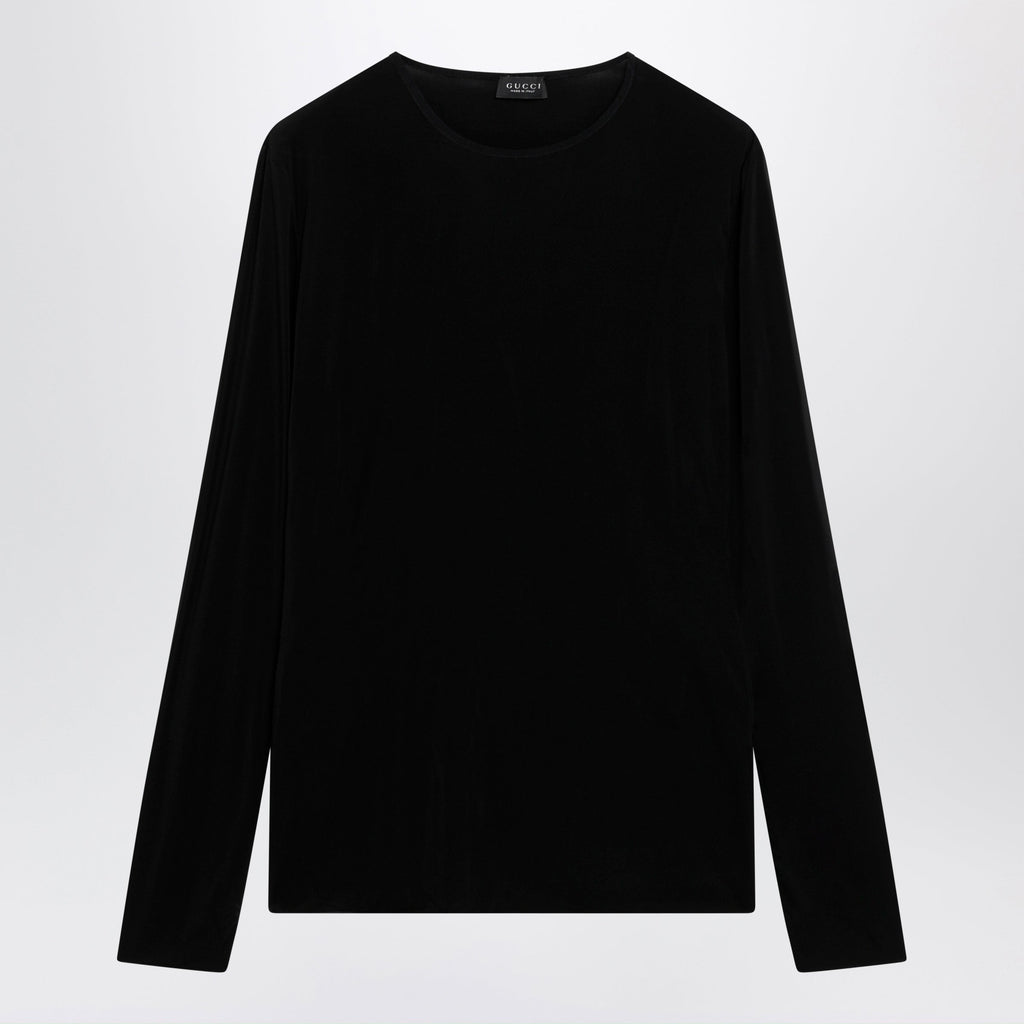 Gucci Black Crew-Neck Knit In Viscose Blend Men