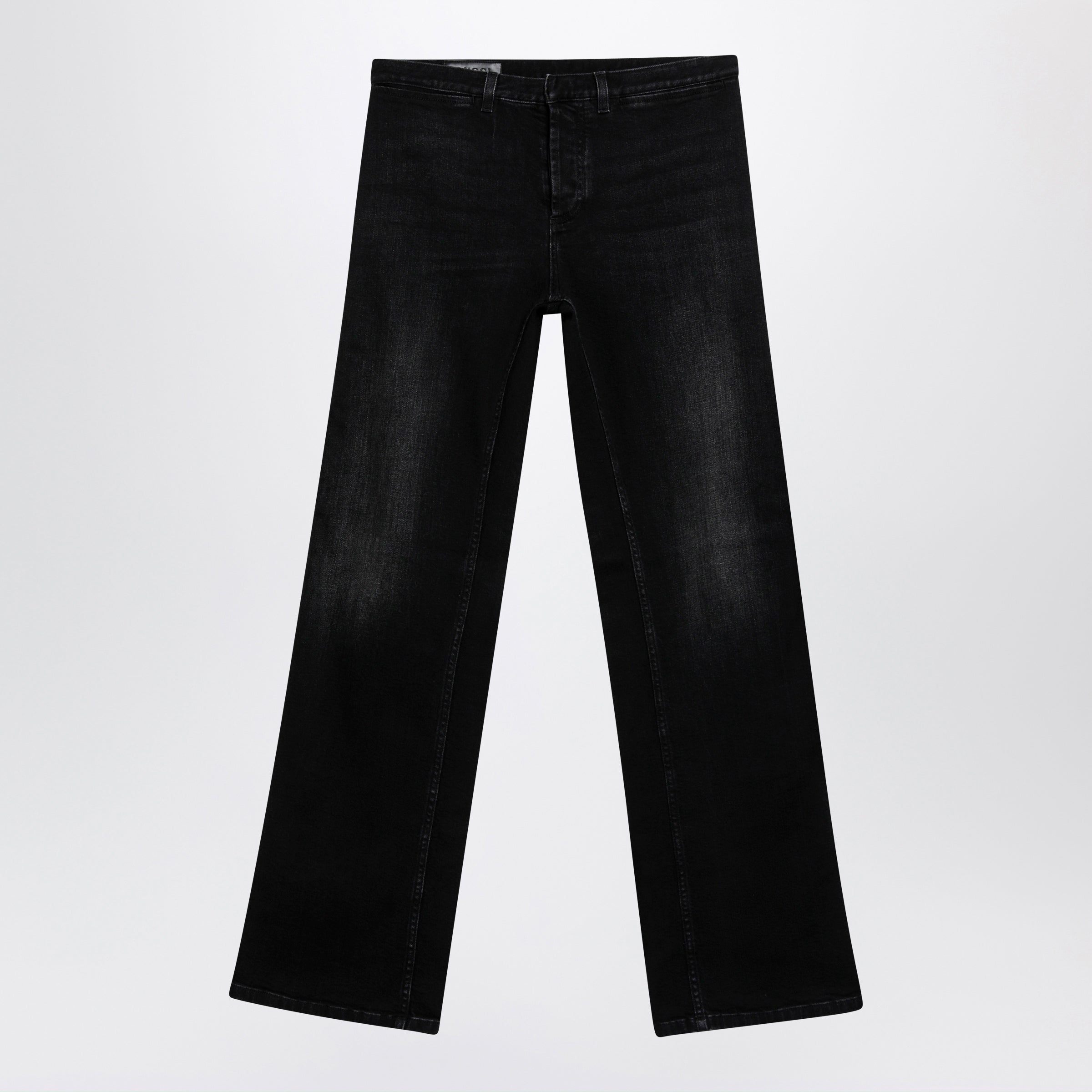 Gucci Low-Rise Cotton Denim Jeans With Web Tape In Black Men