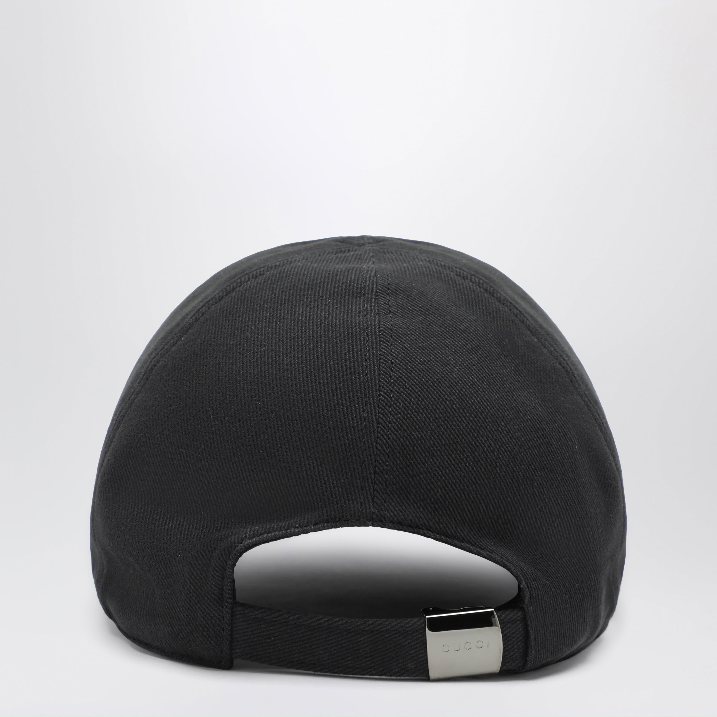Gucci Black Cotton Baseball Cap With Embroidered Logo Men
