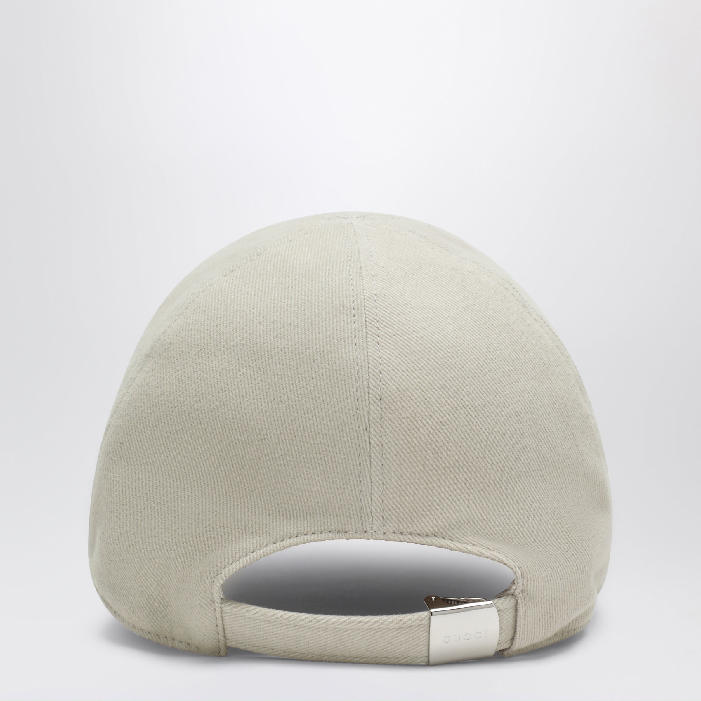 Gucci Beige Cotton Baseball Cap With Embroidered Logo Men