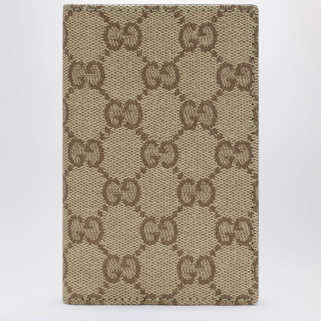 Gucci Essence Classic Card Holder In Sand Beige Gg Fabric Men