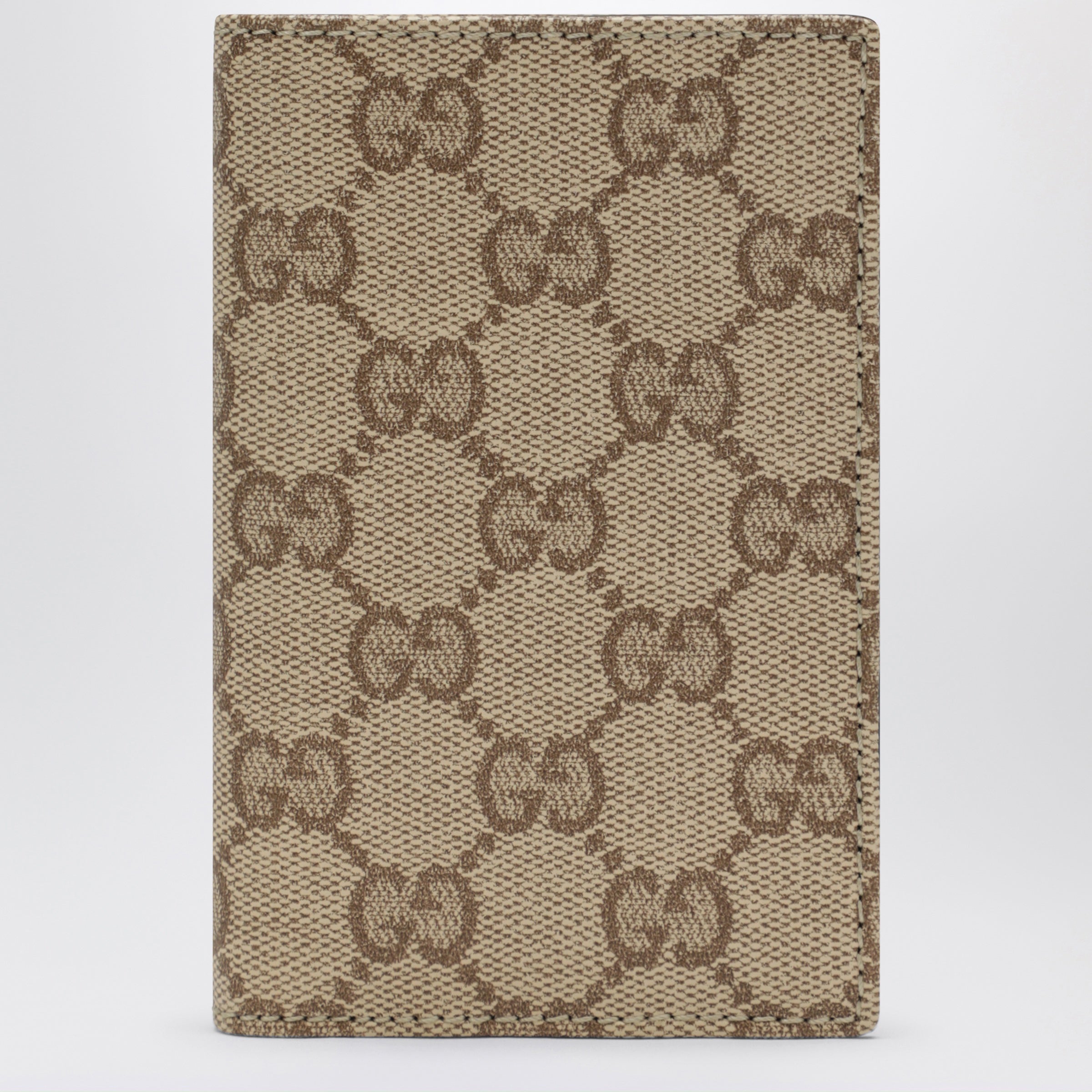 Gucci Essence Classic Card Holder In Sand Beige Gg Fabric Men