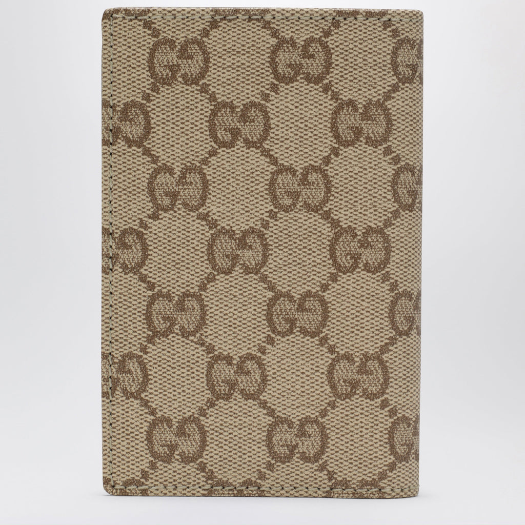Gucci Essence Classic Card Holder In Sand Beige Gg Fabric Men