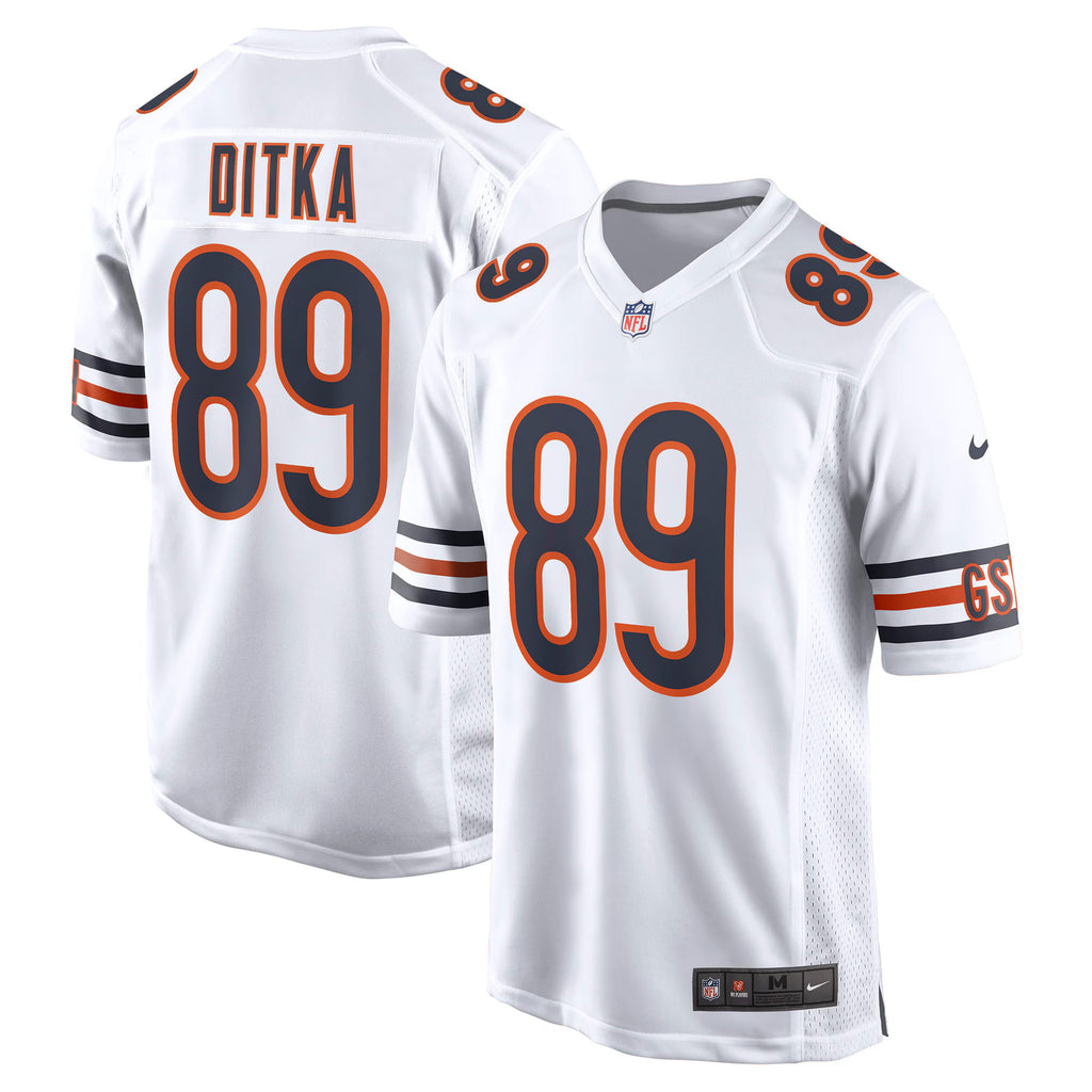Chicago Bears Mike Ditka White Retired Player Game Jersey