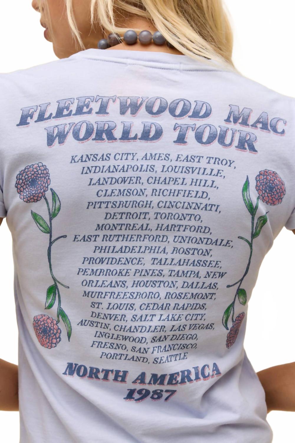 Fleetwood Mac No. American Tour Short Seeve Tee In Lavender Sky