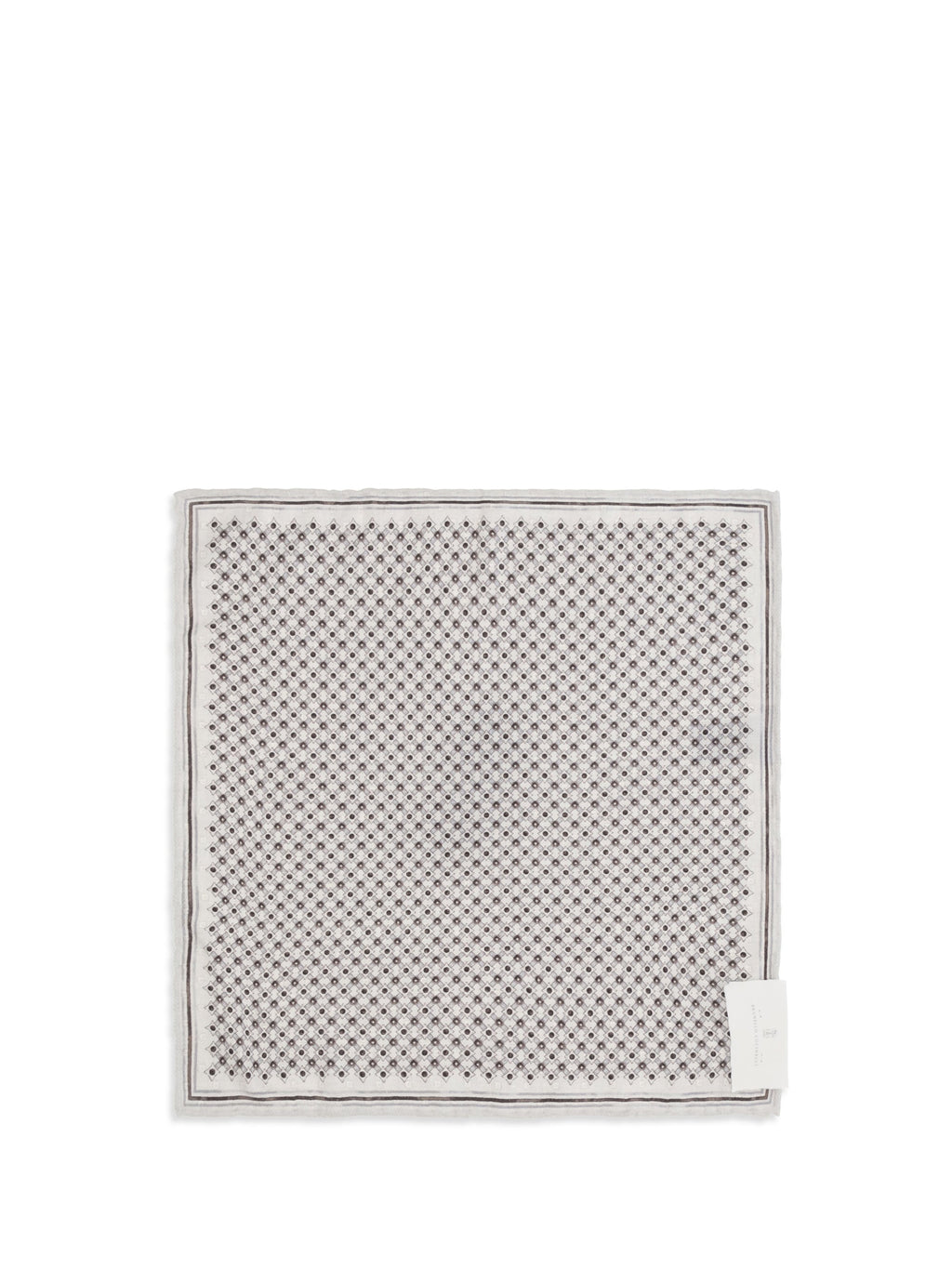 Brunello Cucinelli Men Silk Pochette With Geometric Pattern