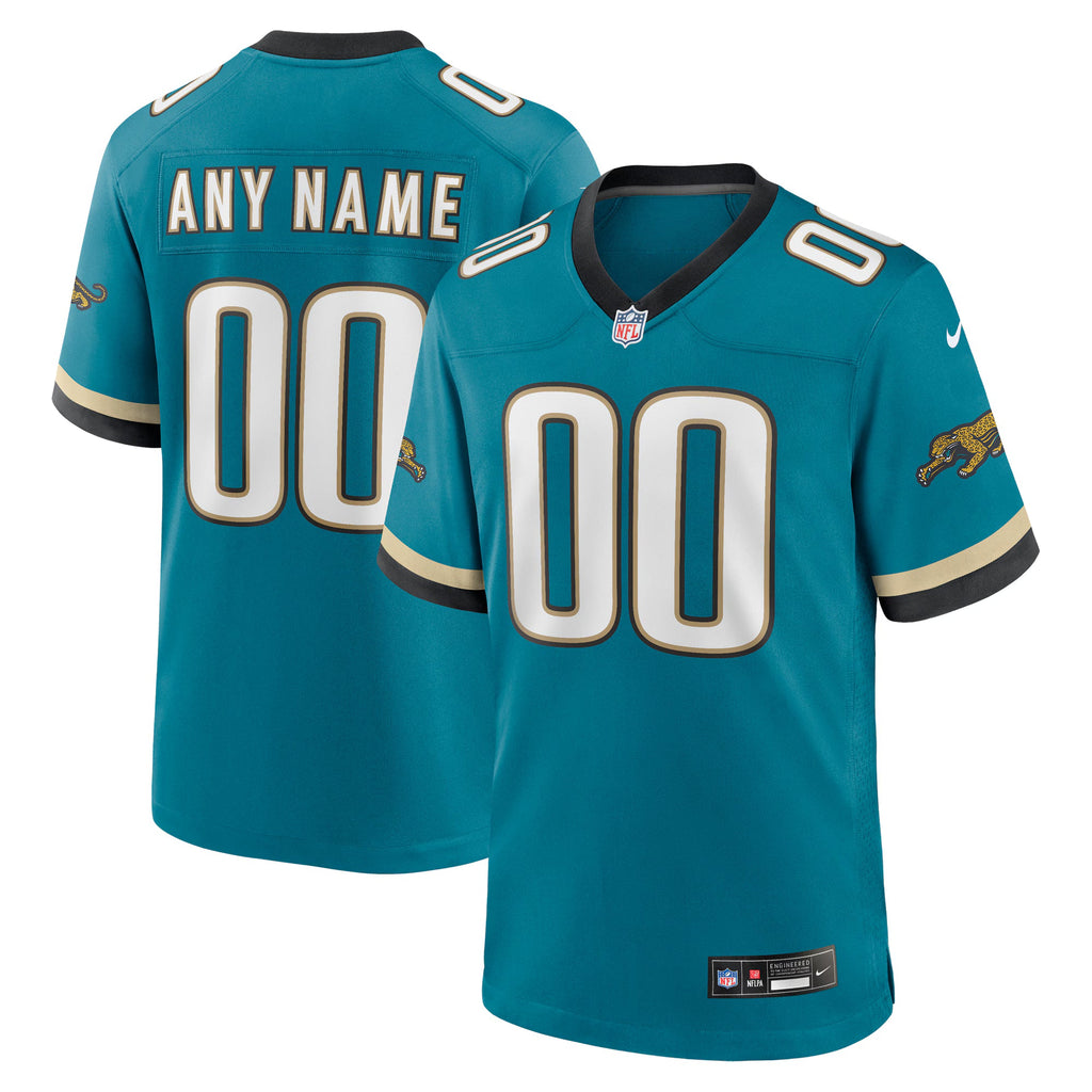 Jacksonville Jaguars Teal Prowler Throwback Custom Game Jersey