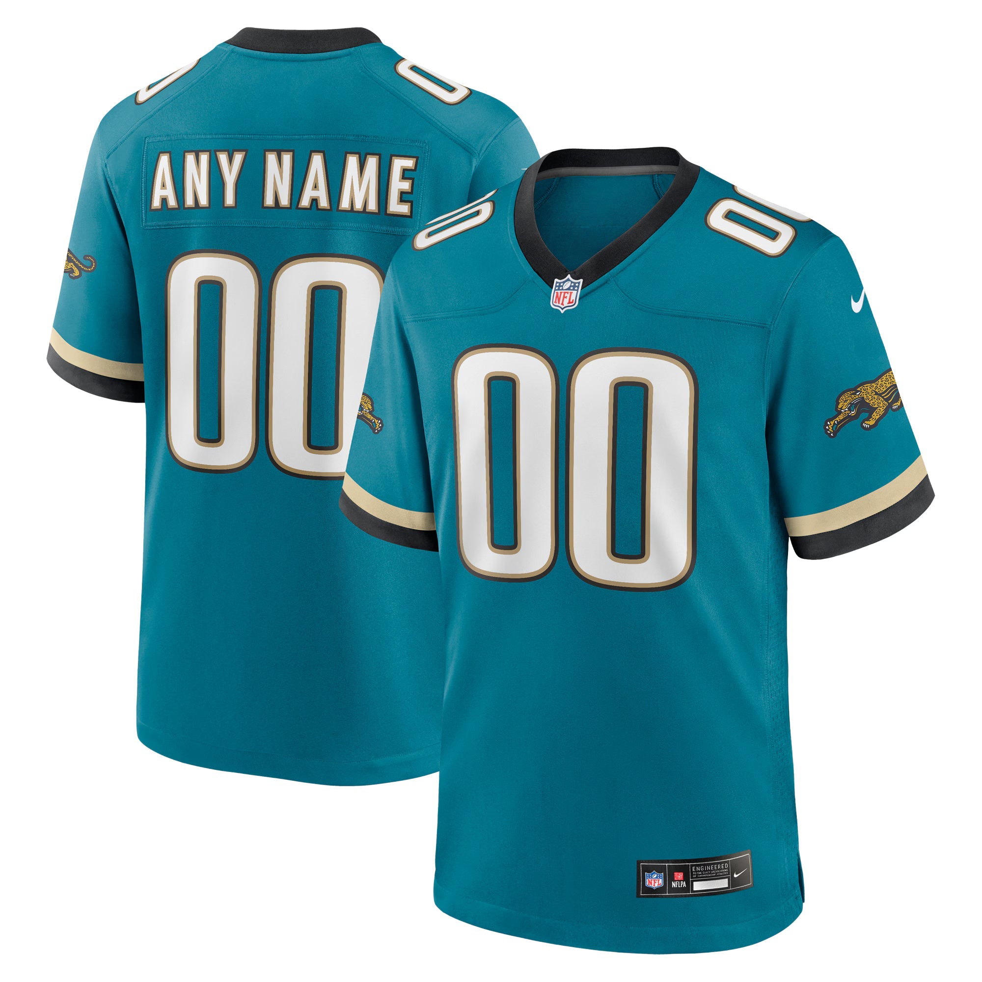 Jacksonville Jaguars Teal Prowler Throwback Custom Game Jersey