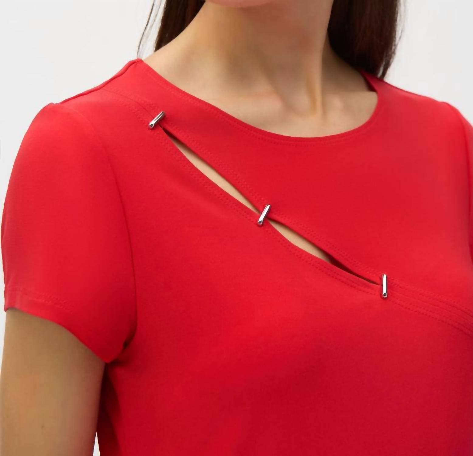 Side Ruched Top In Red
