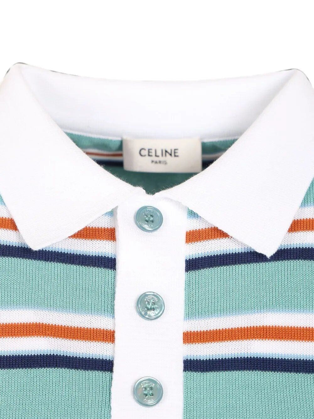 Celine Women Knitted Cotton Polo Shirt