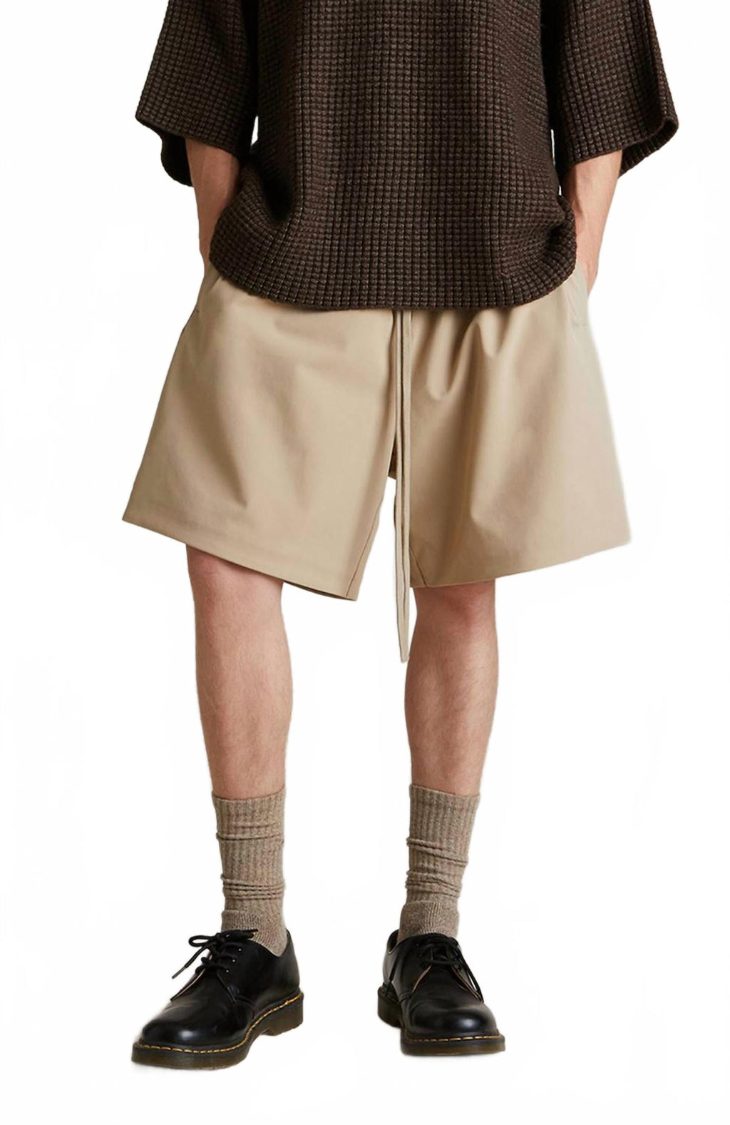 Bonded Nylon Soccer Shorts In Desert Sand
