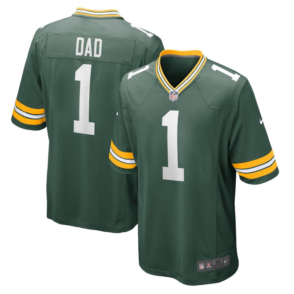 Green Bay Packers Number 1 Dad Green Game Jersey