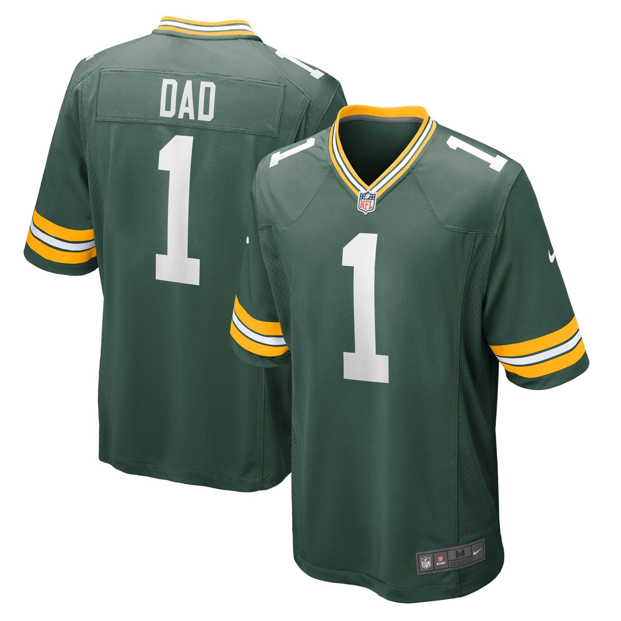 Green Bay Packers Number 1 Dad Green Game Jersey