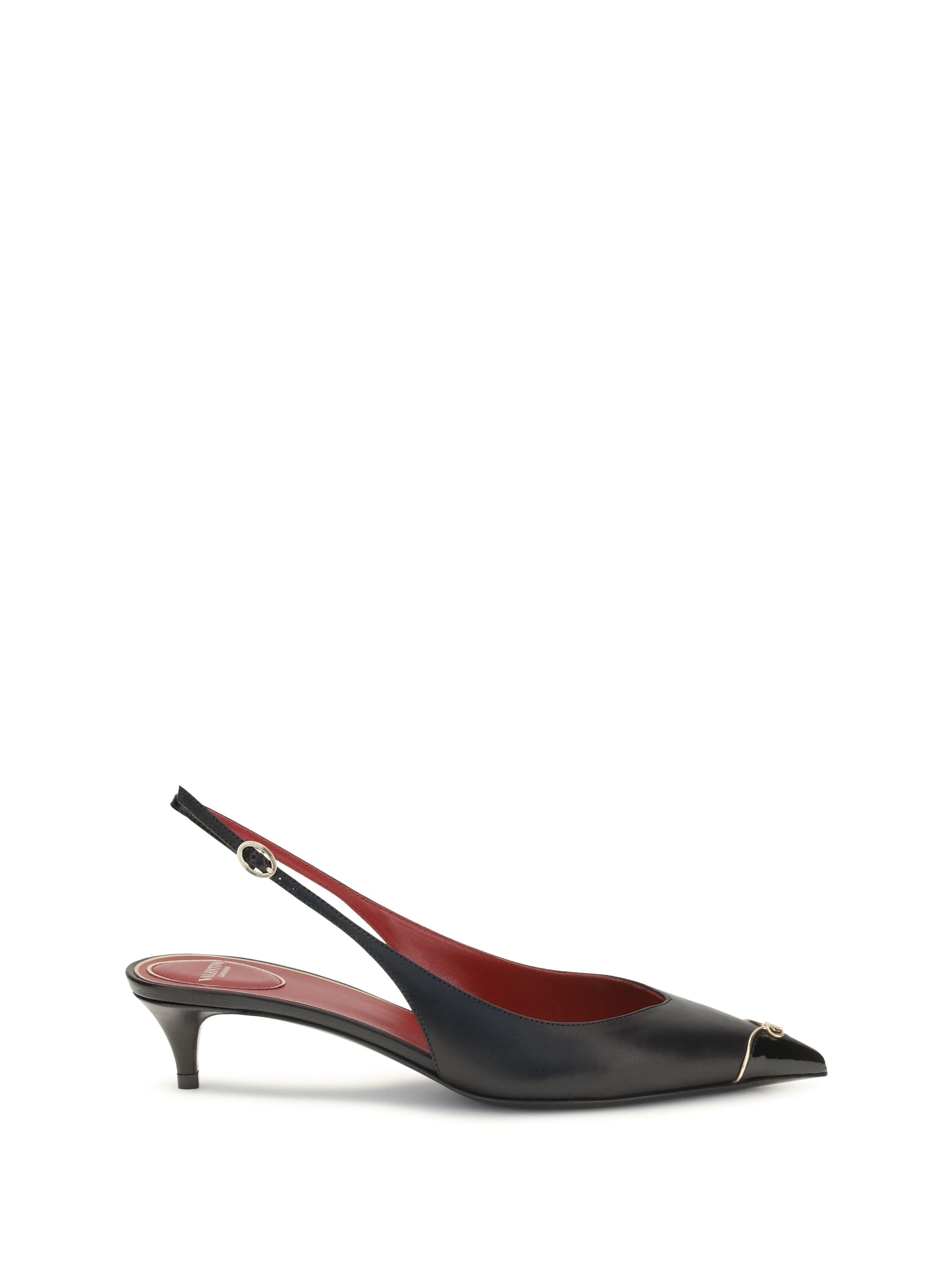 Valentino Garavani Women Vlogo Signature Kitten-Heel Slingback Pumps