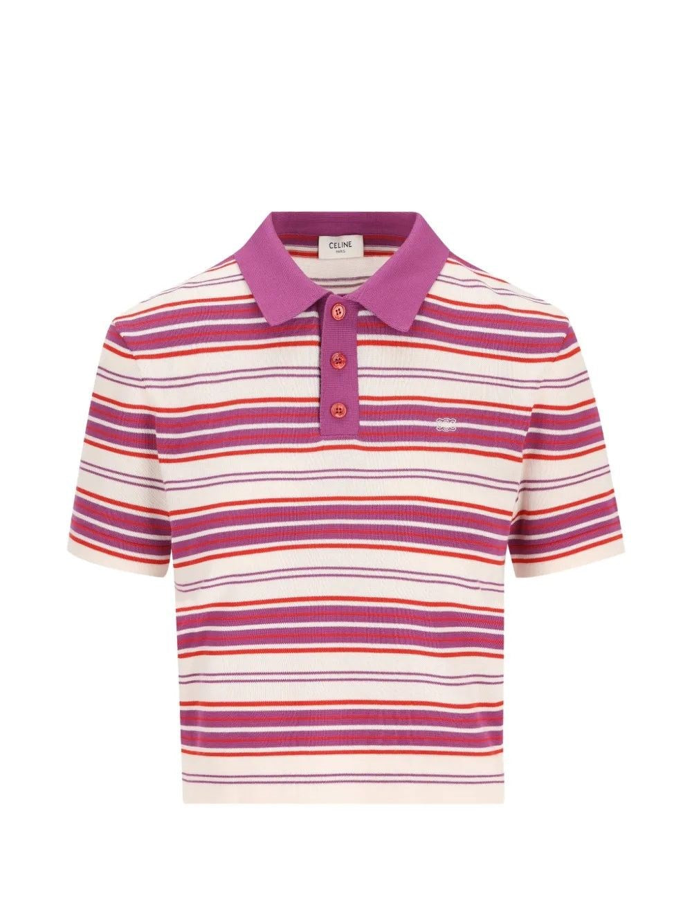 Celine Women Knitted Cotton Polo Shirt