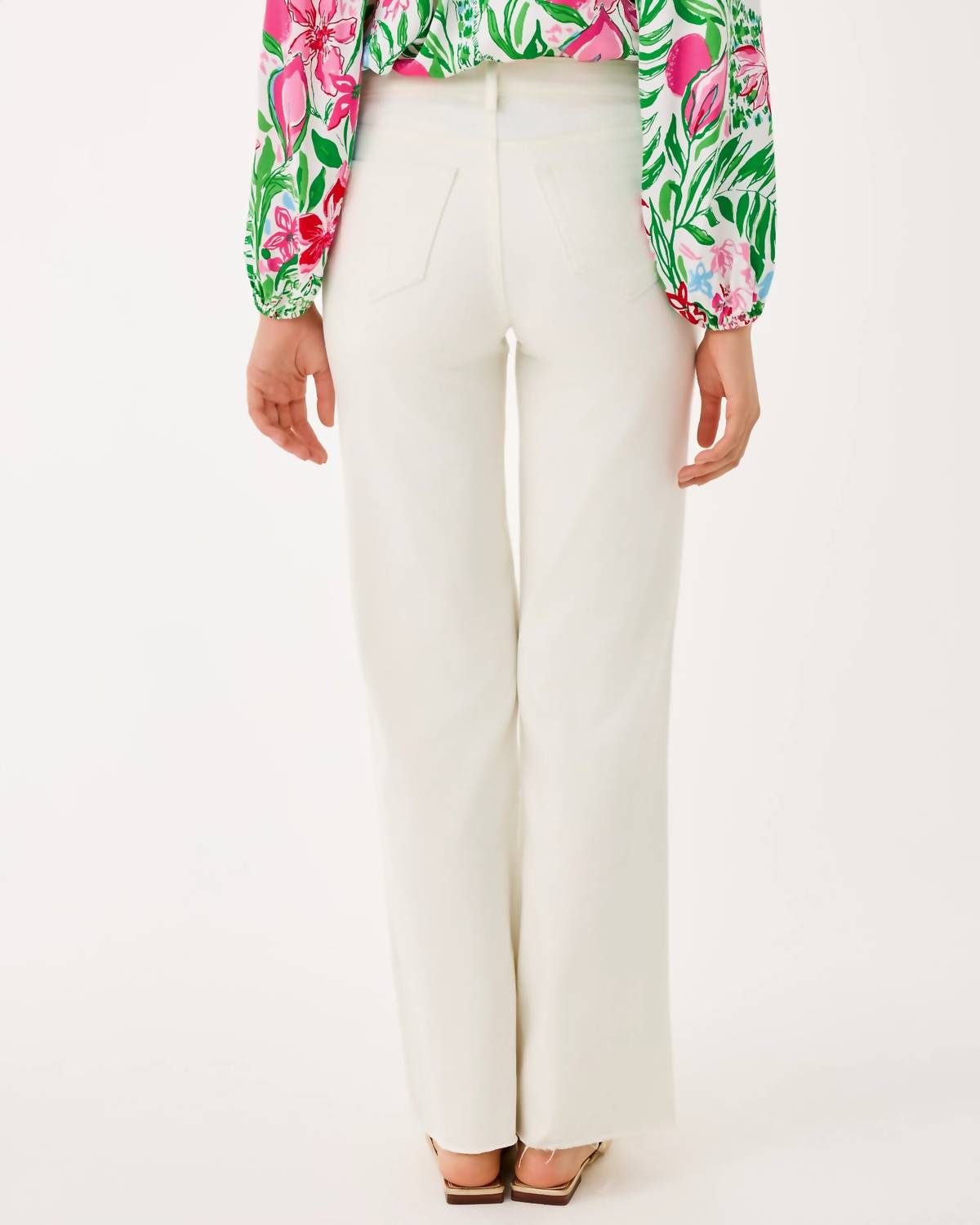 Aniston High Rise Straight Leg Jeans In Coconut