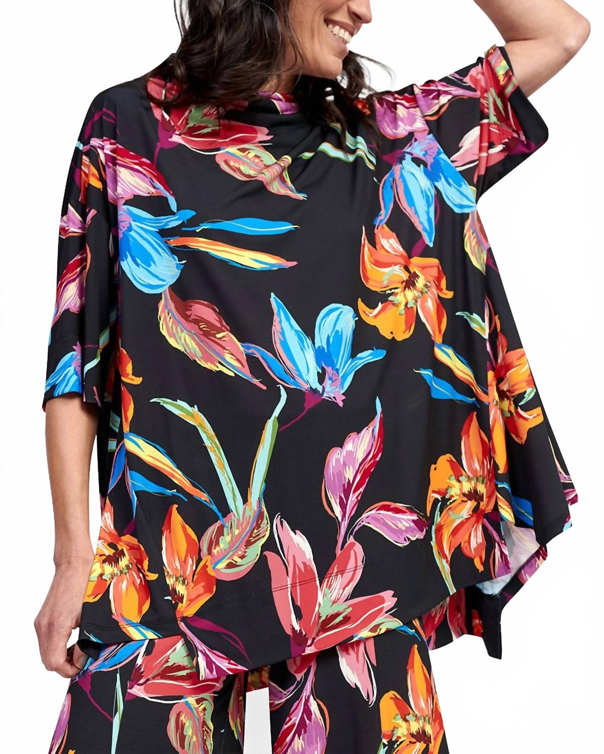 Laguna Oversized Trapeze Top In Bloom