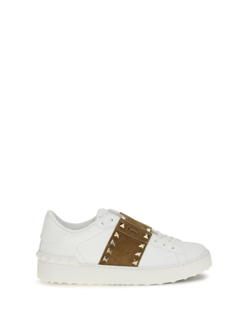 Valentino Garavani Women Rockstud Untitled Sneakers With Suede Band