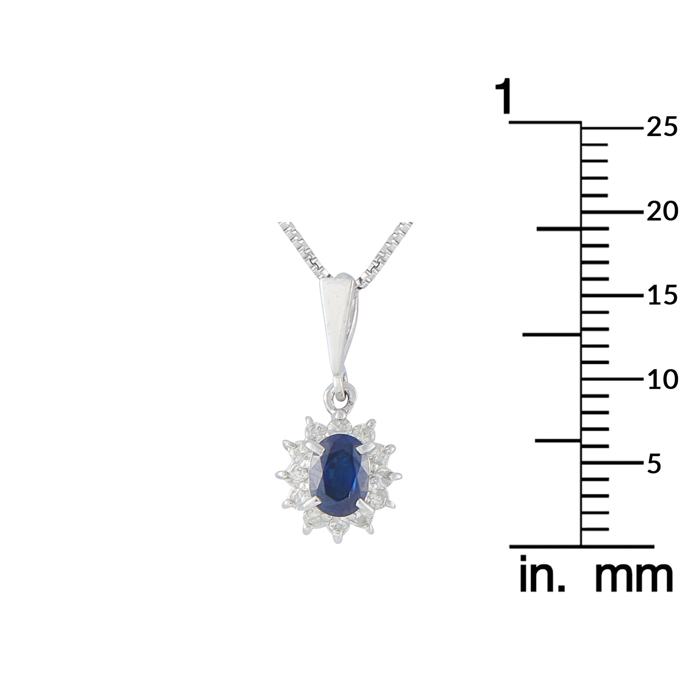 LB Exclusive Platinum 0.15ct Diamond and Sapphire Pendant Necklace MF22-041326