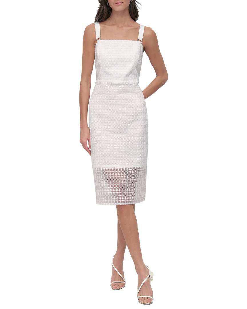 DKNY Circle Organza Eyelet Midi Dress