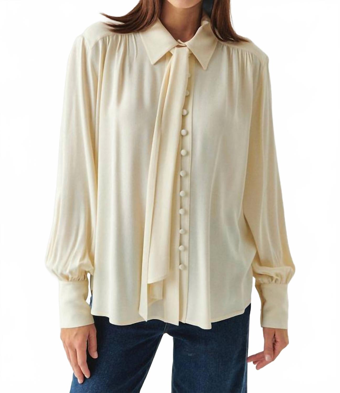 Harlee Collar Long Sleeve Shirt In Ecru