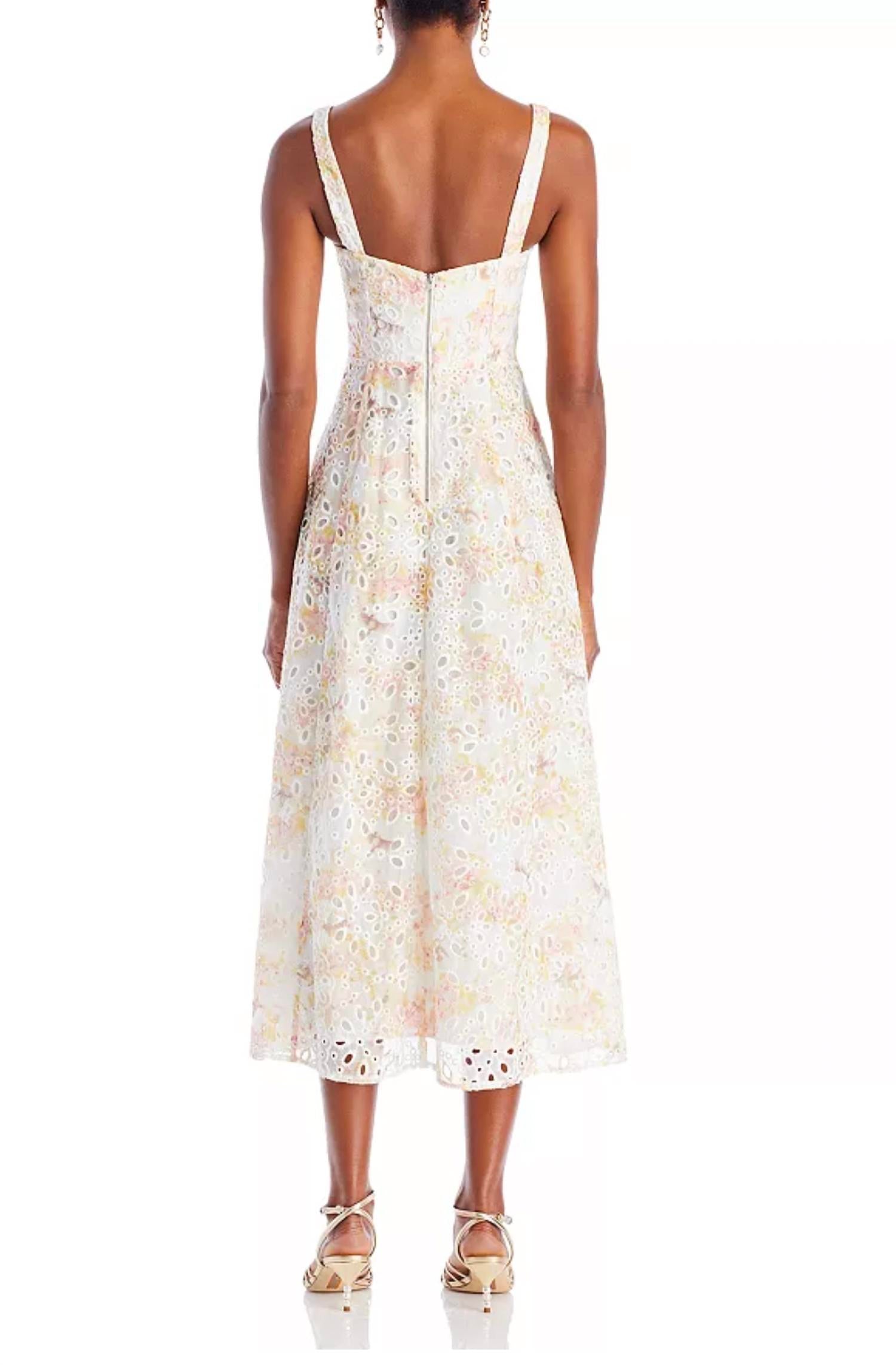 Lilah Corset Midi Dress In Sunny Floral
