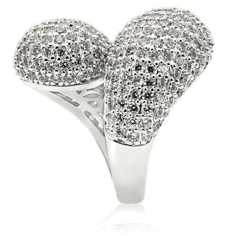 Rhodium Brass Ring with AAA Grade CZ in Clear