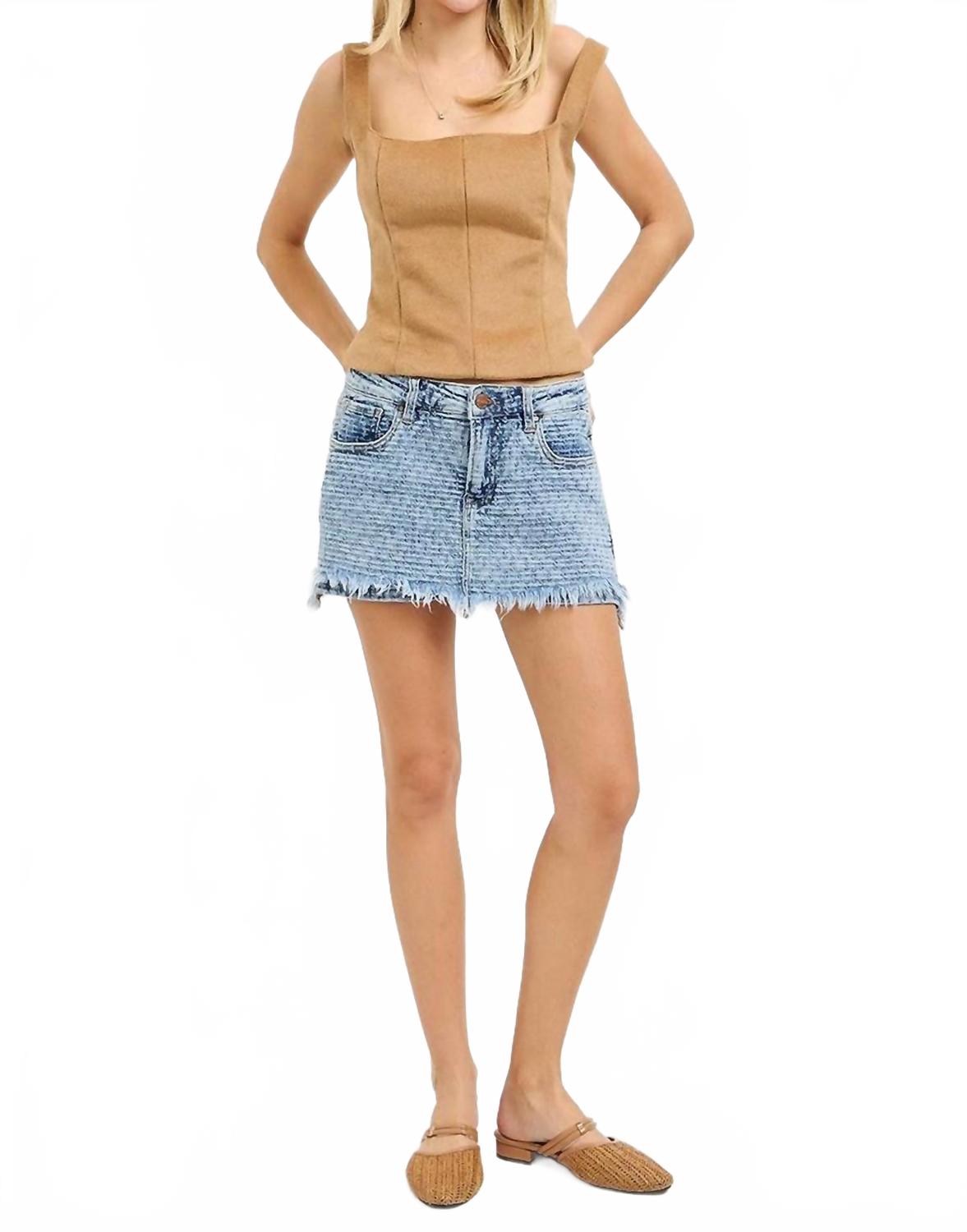 Hot Mess Skort In Light Denim