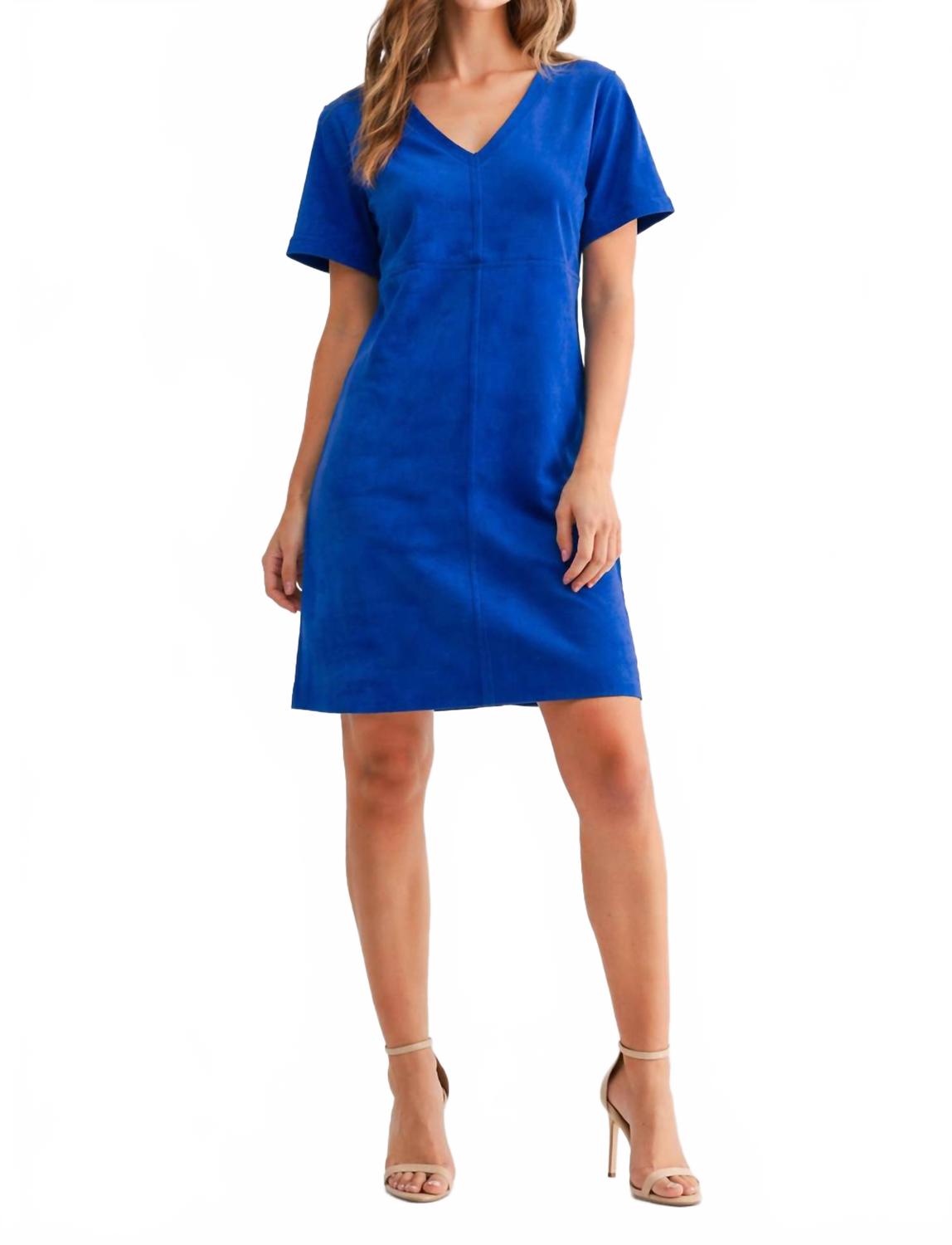 Audrey V-Neck Dress With Pockets In Navy