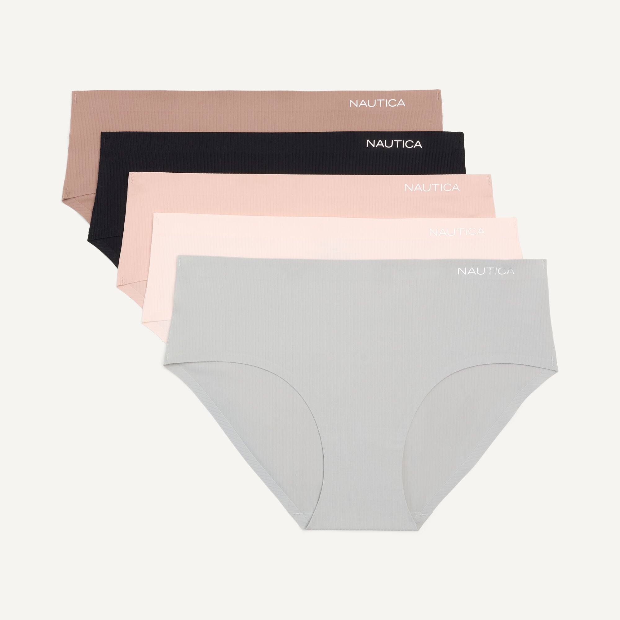 Nautica Womens Ribbed Hipster Brief, 5-Pack