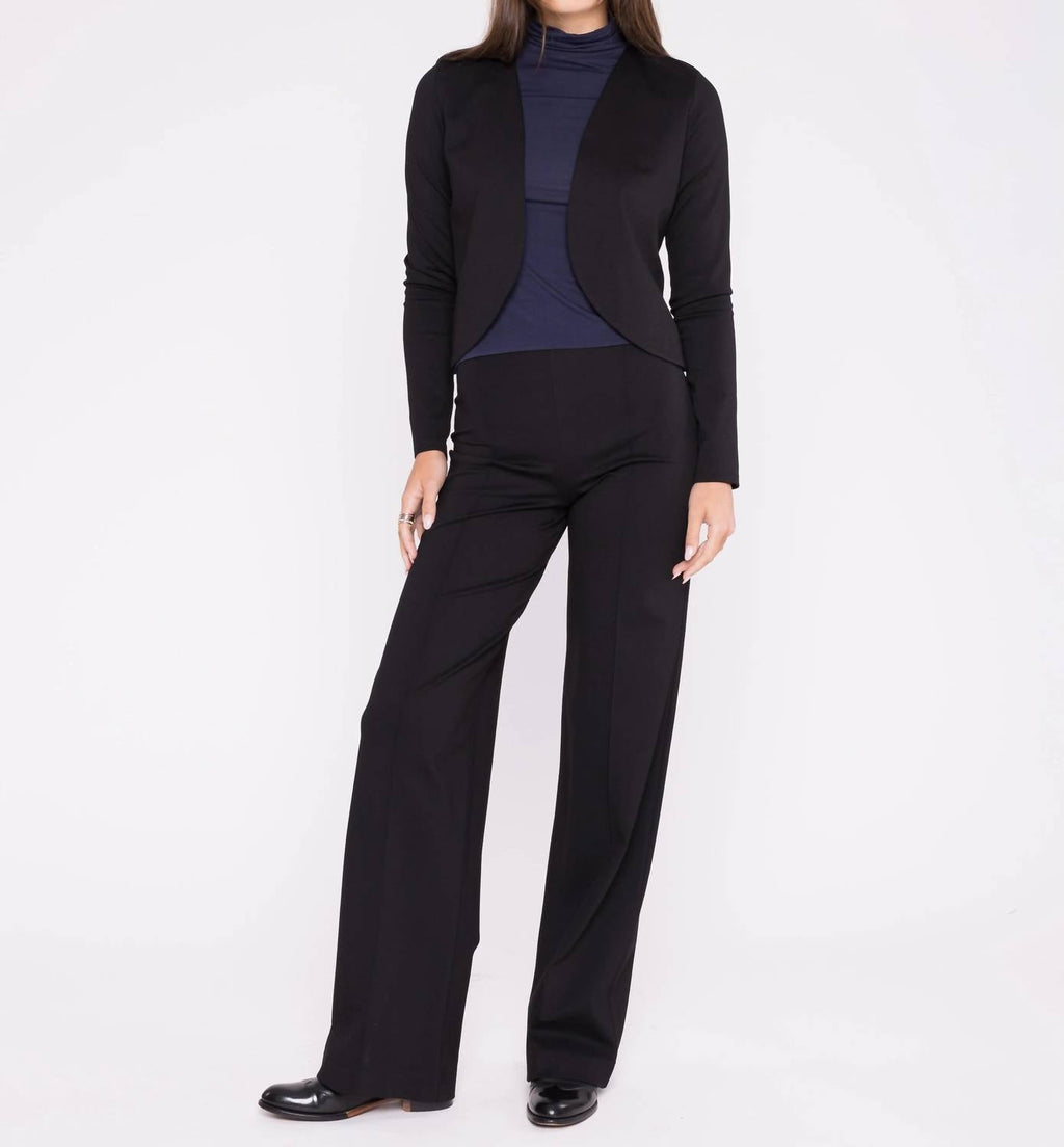 Ponte Knit Straightleg Pants In Black