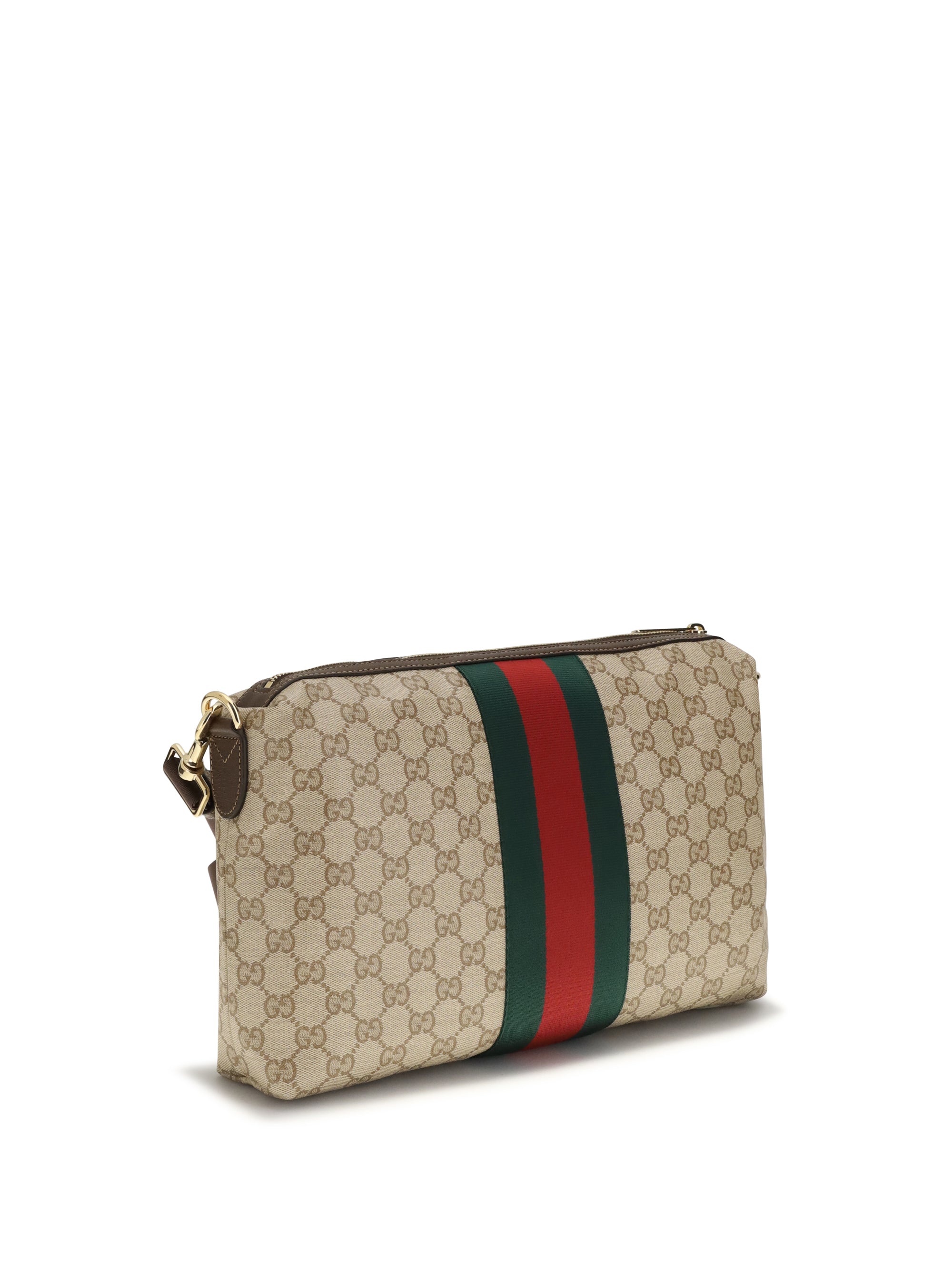 Gucci Men Medium Gg Shoulder Bag With Web Stripe