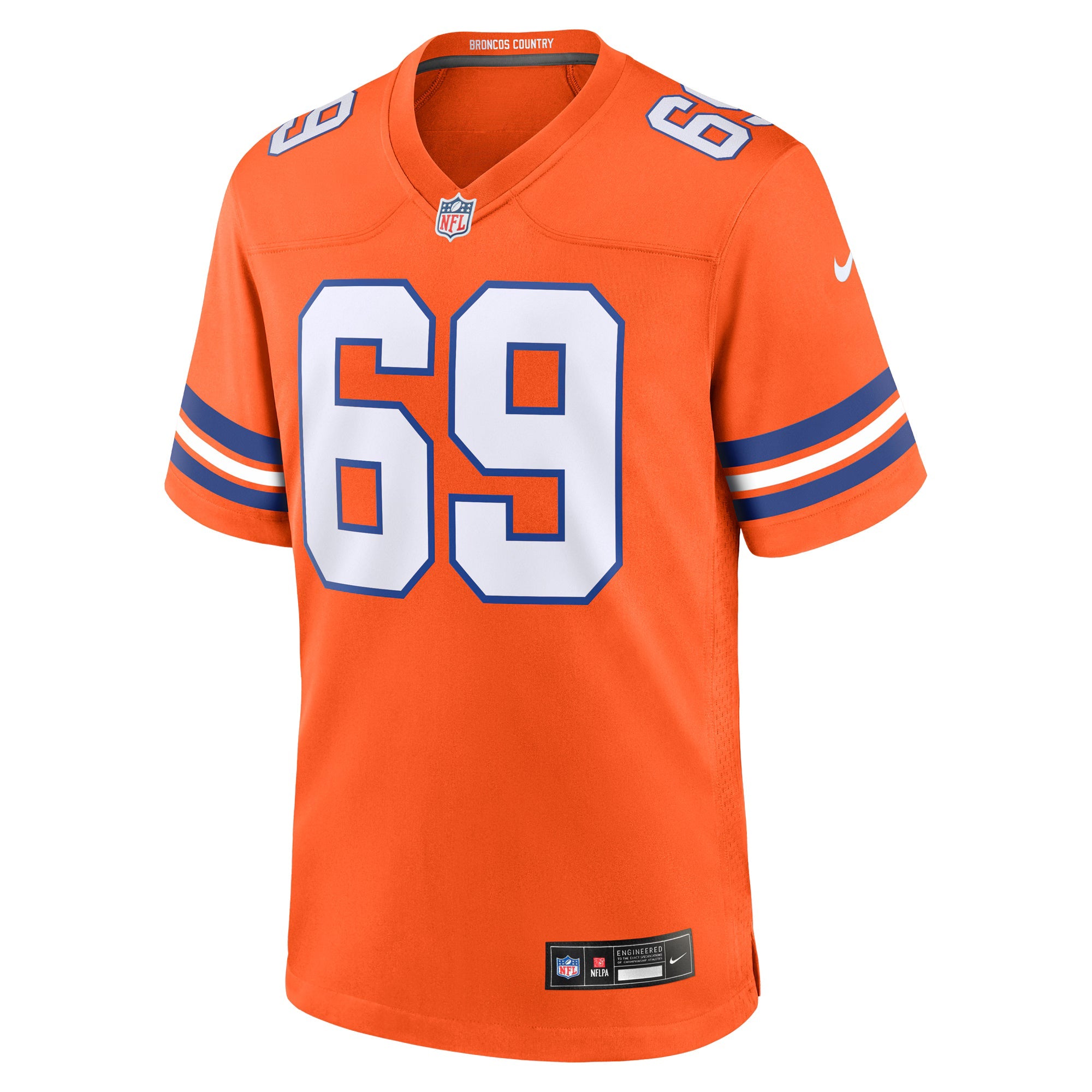 Denver Broncos Mark Schlereth Orange Retired Player Alternate Game Jersey