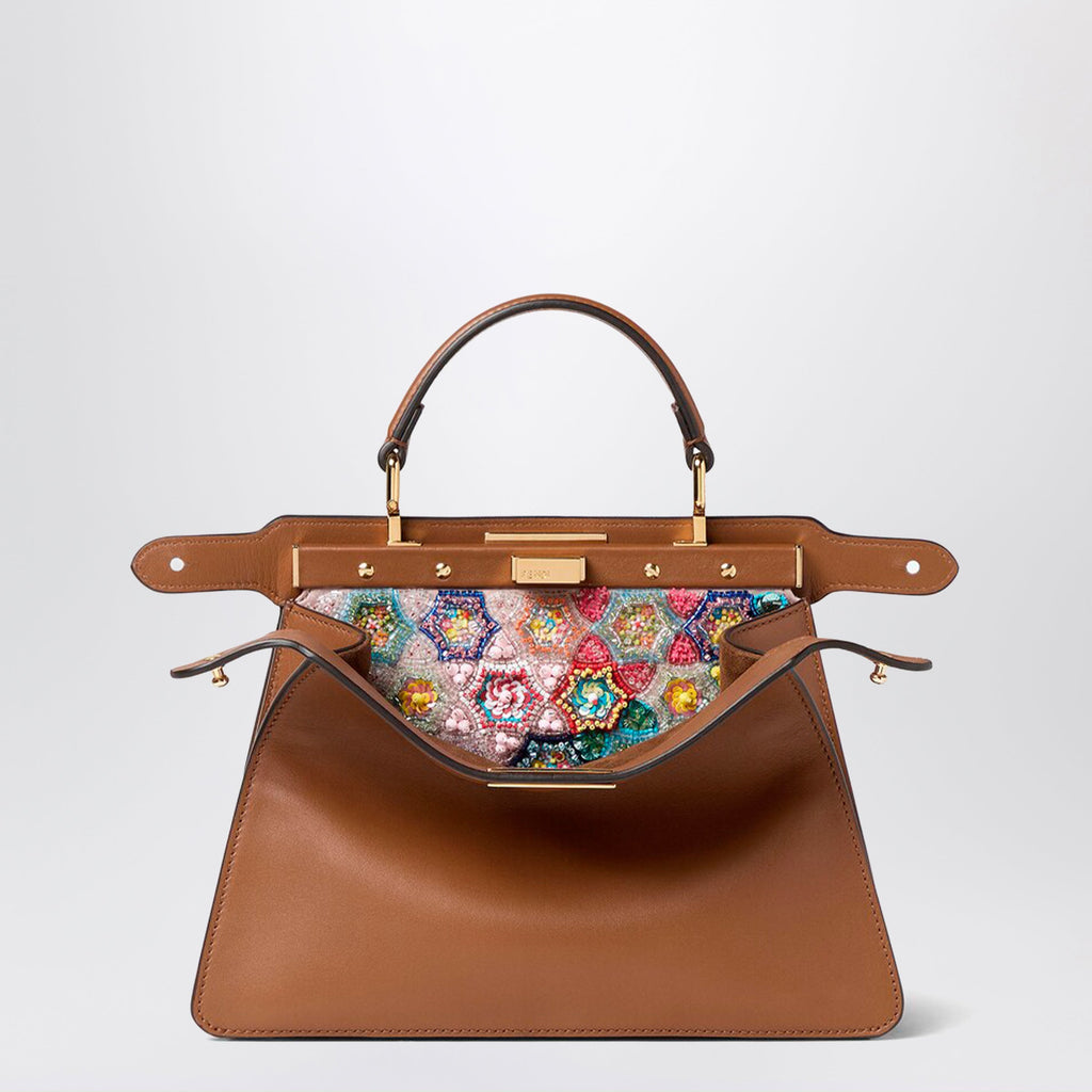 Fendi Iseeu Small Peekaboo Bag In Leather With Multicoloured Beads Women