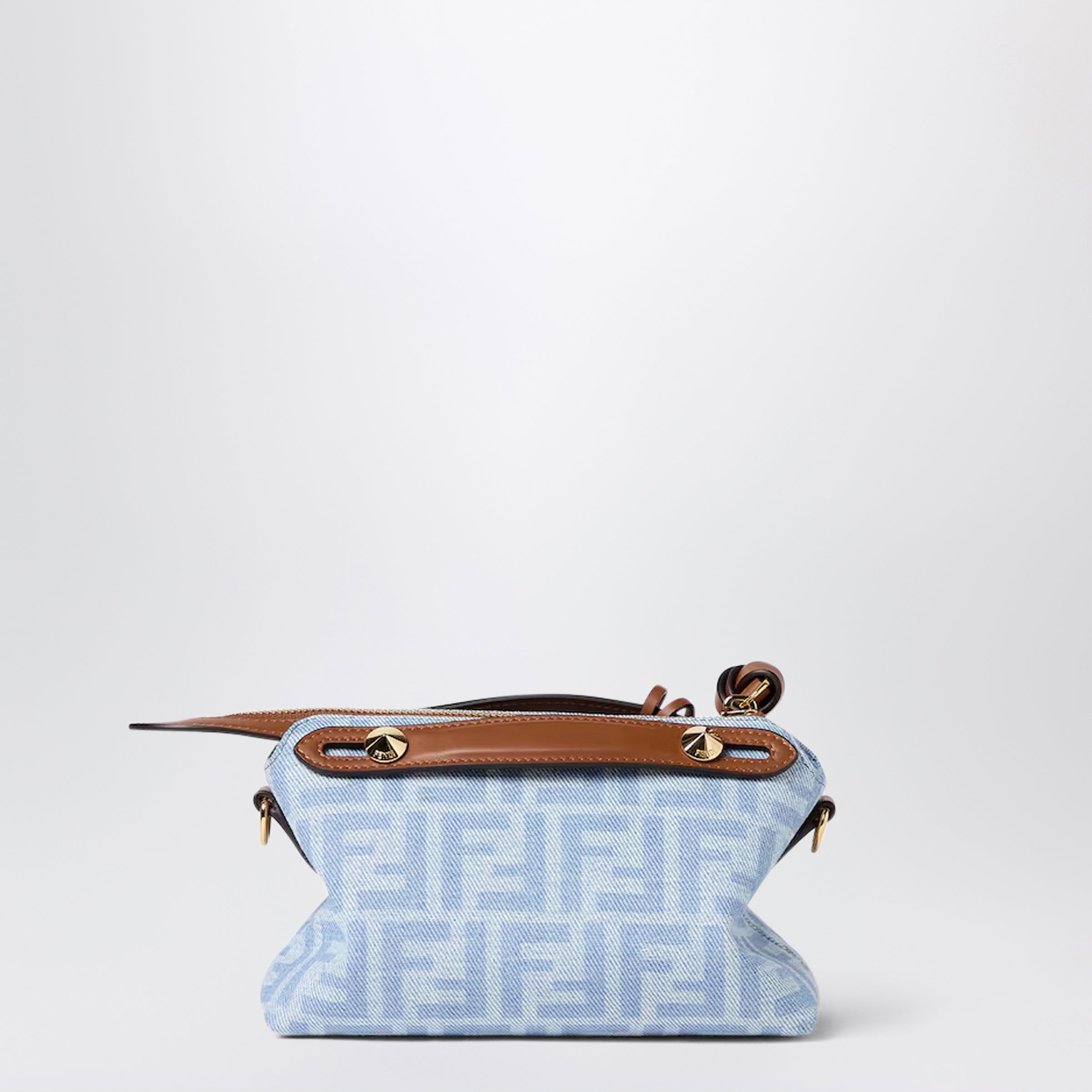 Fendi By The Way Soft Mini Denim Mini Bag In Light Blue Ff Women