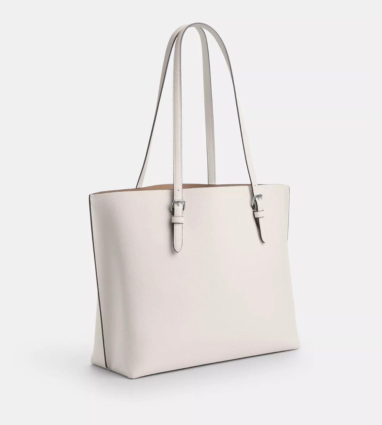 NWT Coach Large Mollie Tote Leather Bag In Chalk