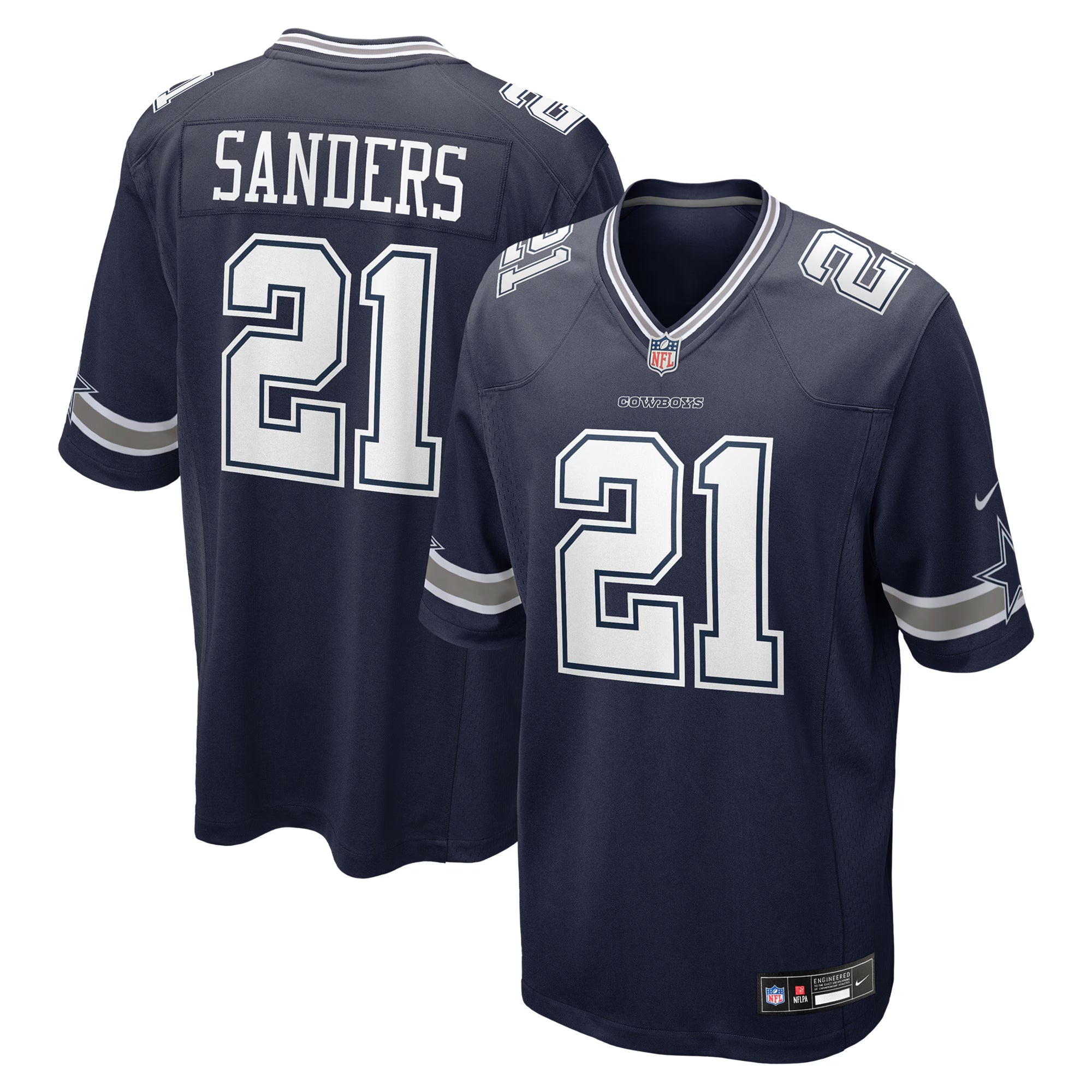Dallas Cowboys Deion Sanders Navy Team Retired Player Game Jersey