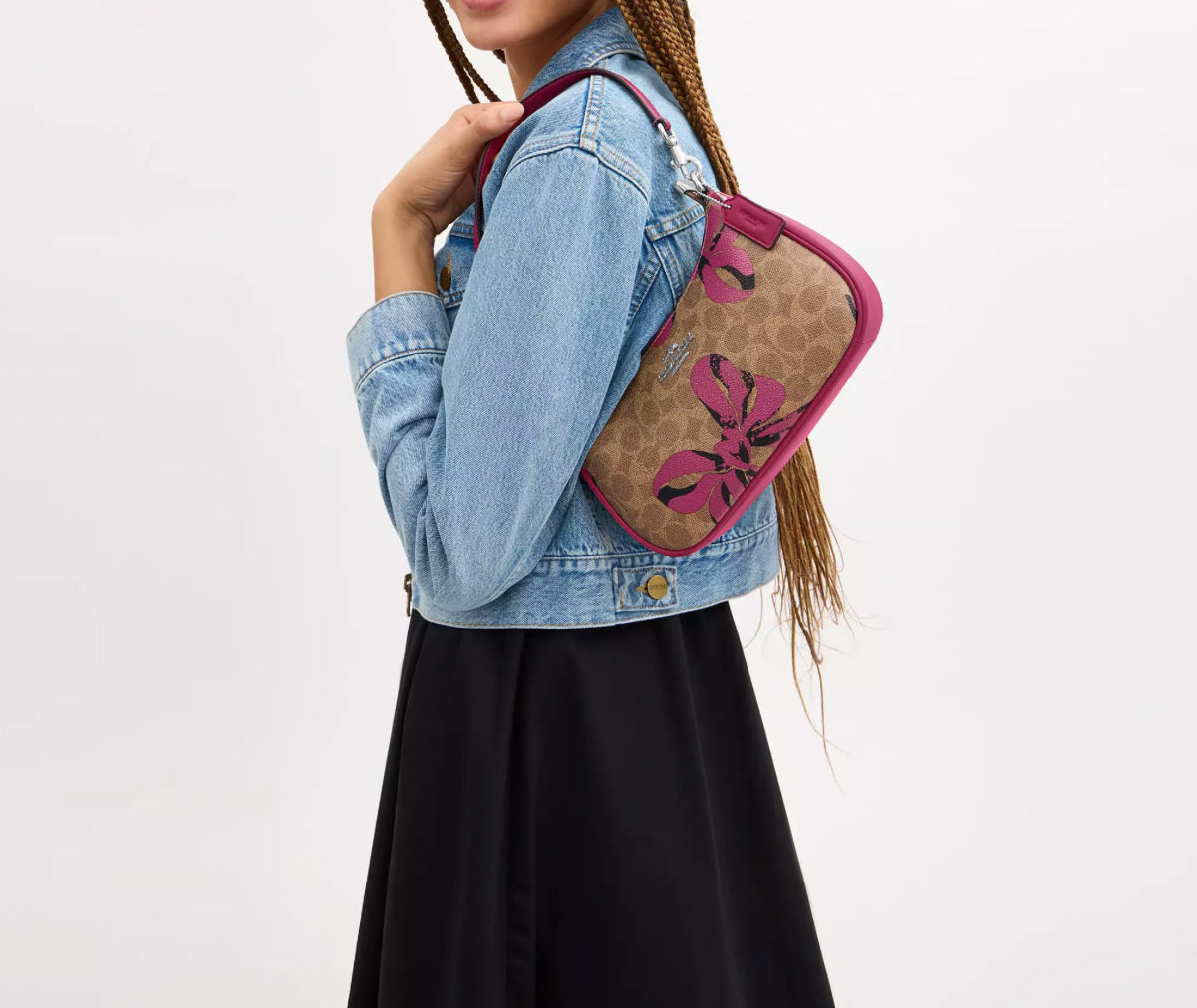 NWT Coach Teri Shoulder/Crossbody Bag In Signature Canvas With Bow Print