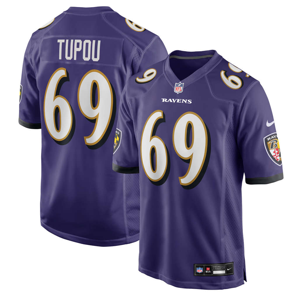 Baltimore Ravens Josh Tupou Purple Team Game Jersey