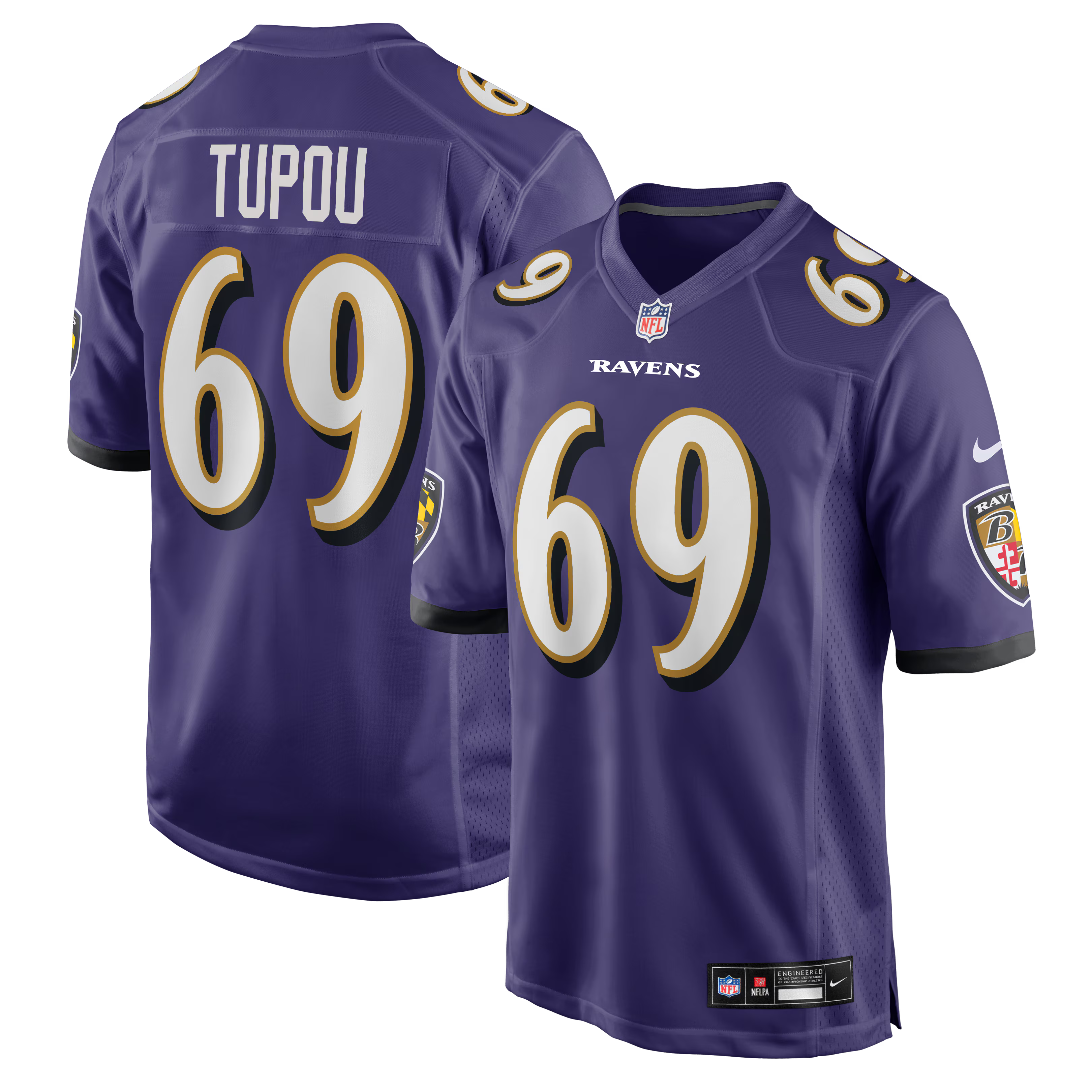 Baltimore Ravens Josh Tupou Purple Team Game Jersey