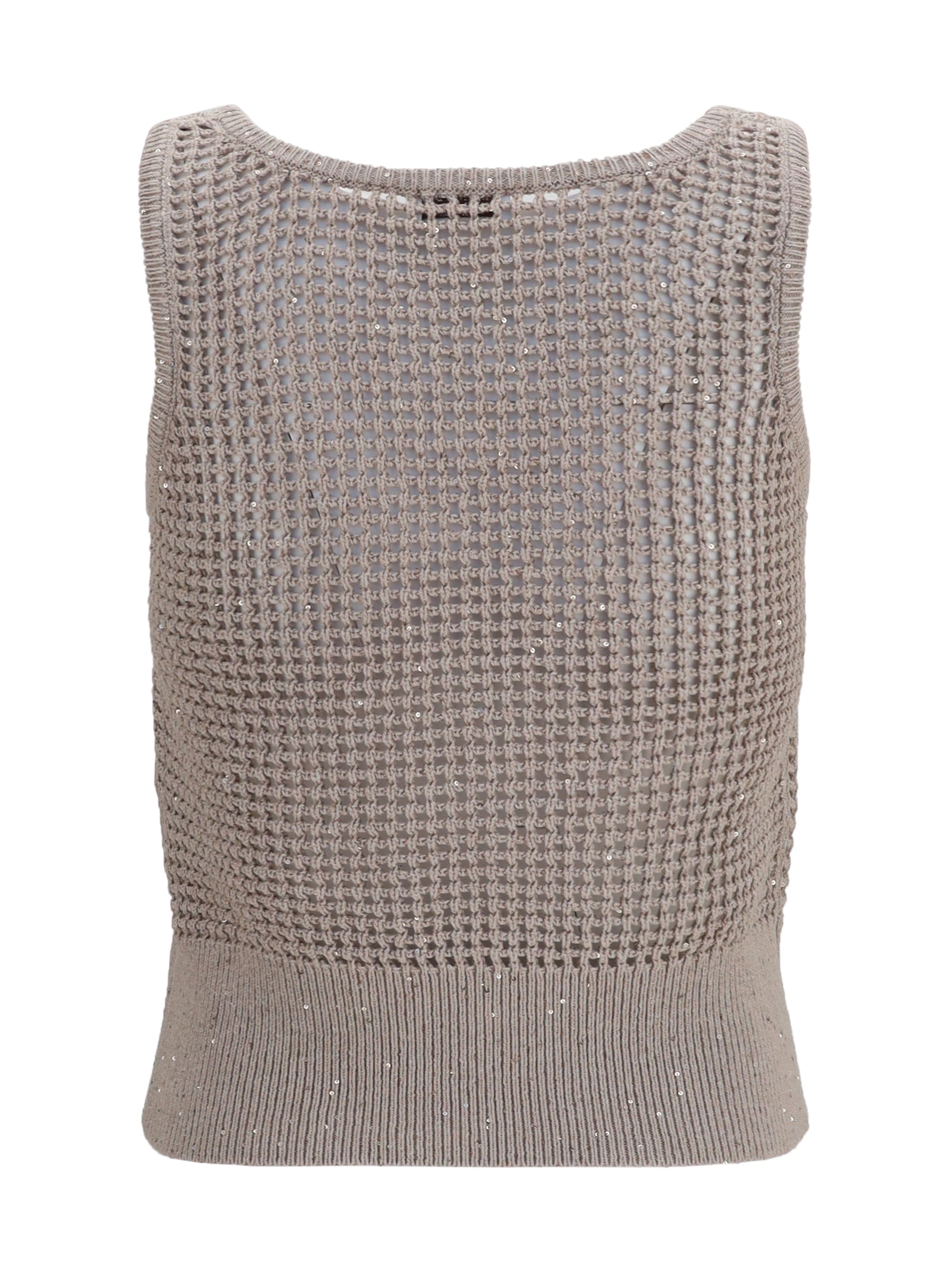 Brunello Cucinelli Women Perforated Sequin Tank Top
