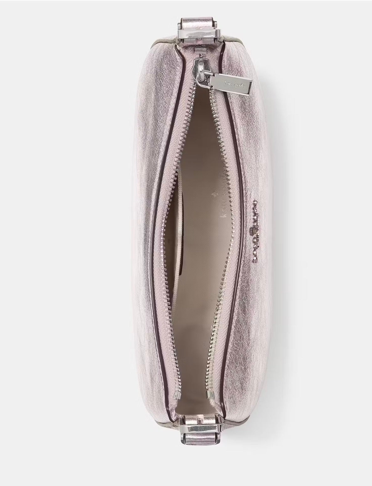 NWT Kate Spade Nova Crinkle Metallic Small Crescent Shoulder Bag