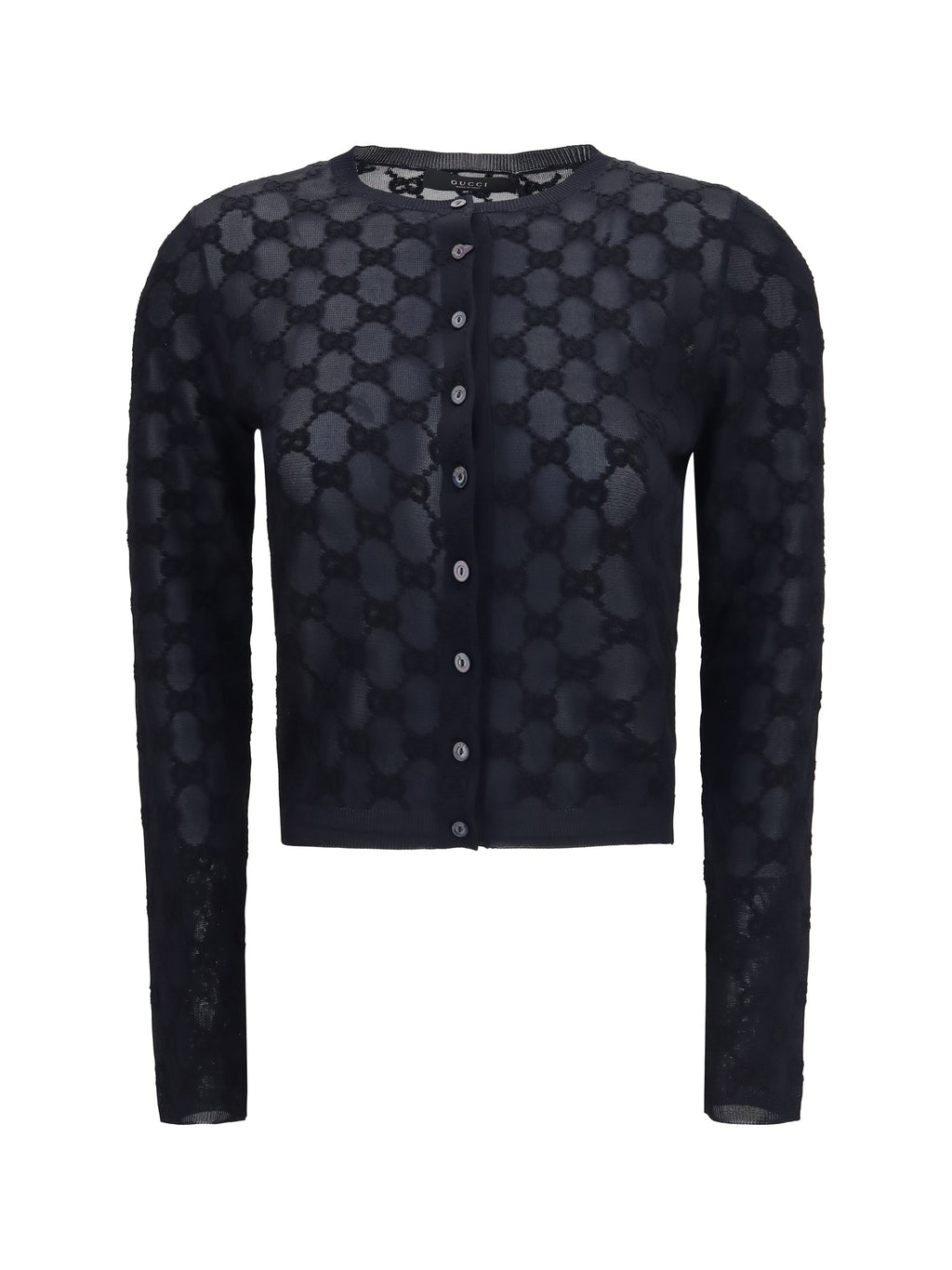 Gucci Women Gg All-Over Viscose Crepe Cardigan