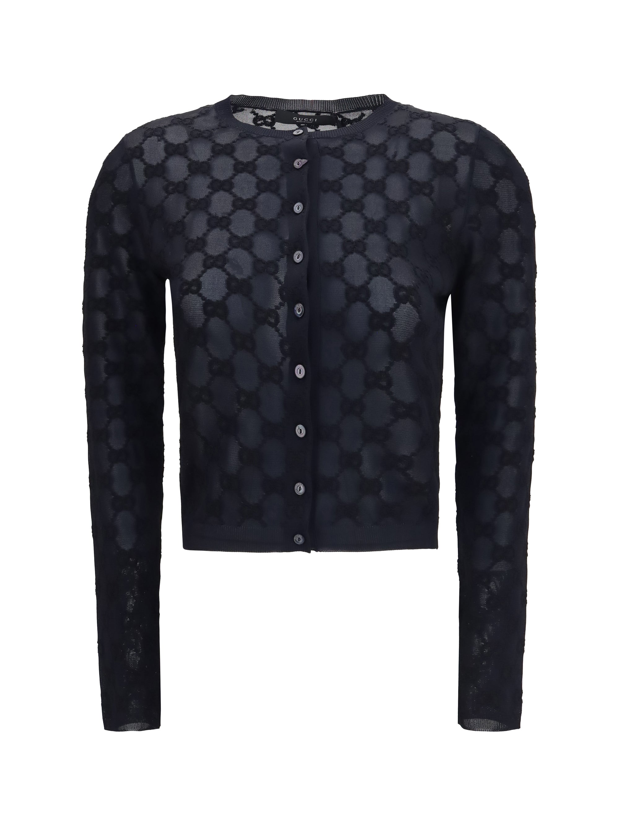 Gucci Women Gg All-Over Viscose Crepe Cardigan