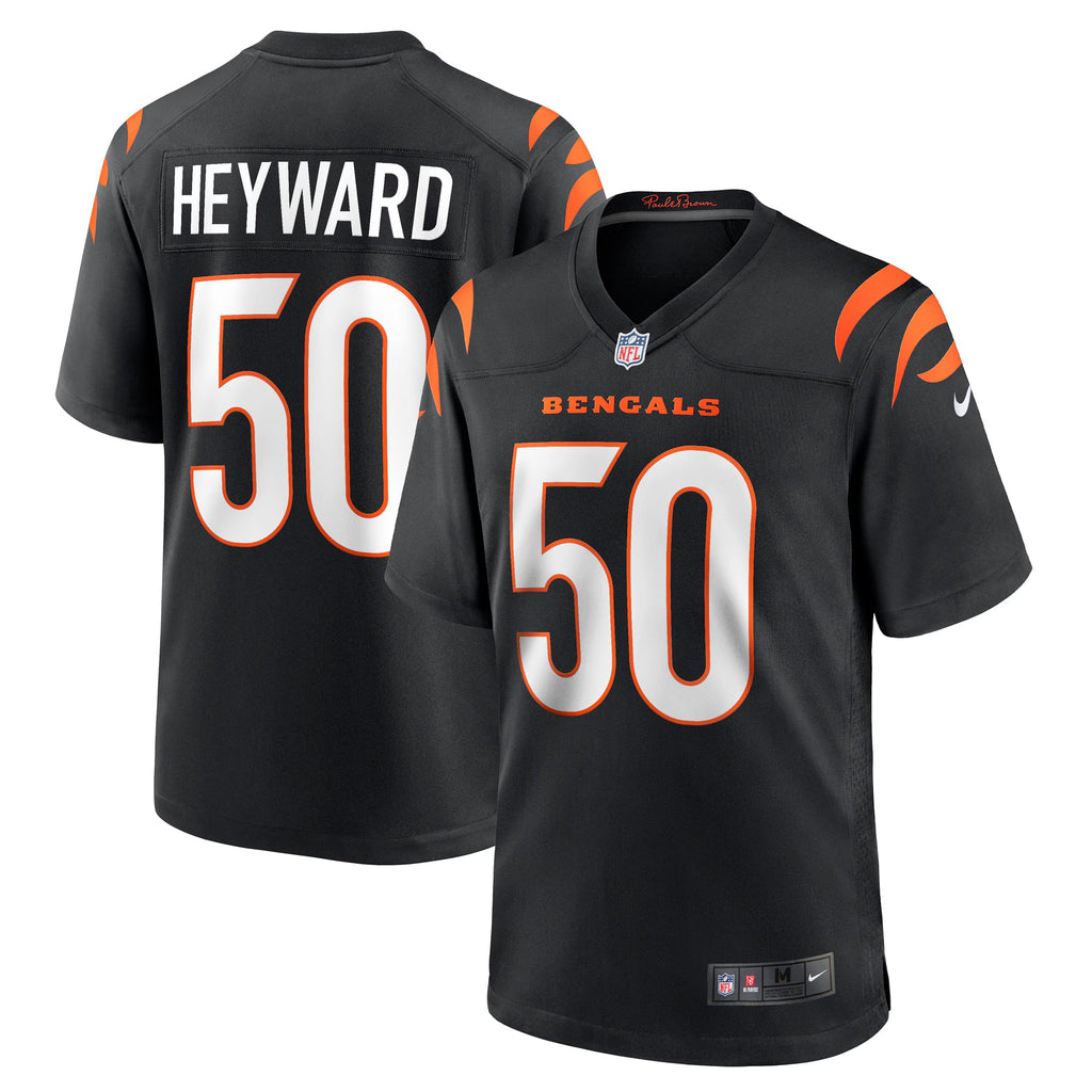 Cincinnati Bengals Shaka Heyward Black Team Game Jersey