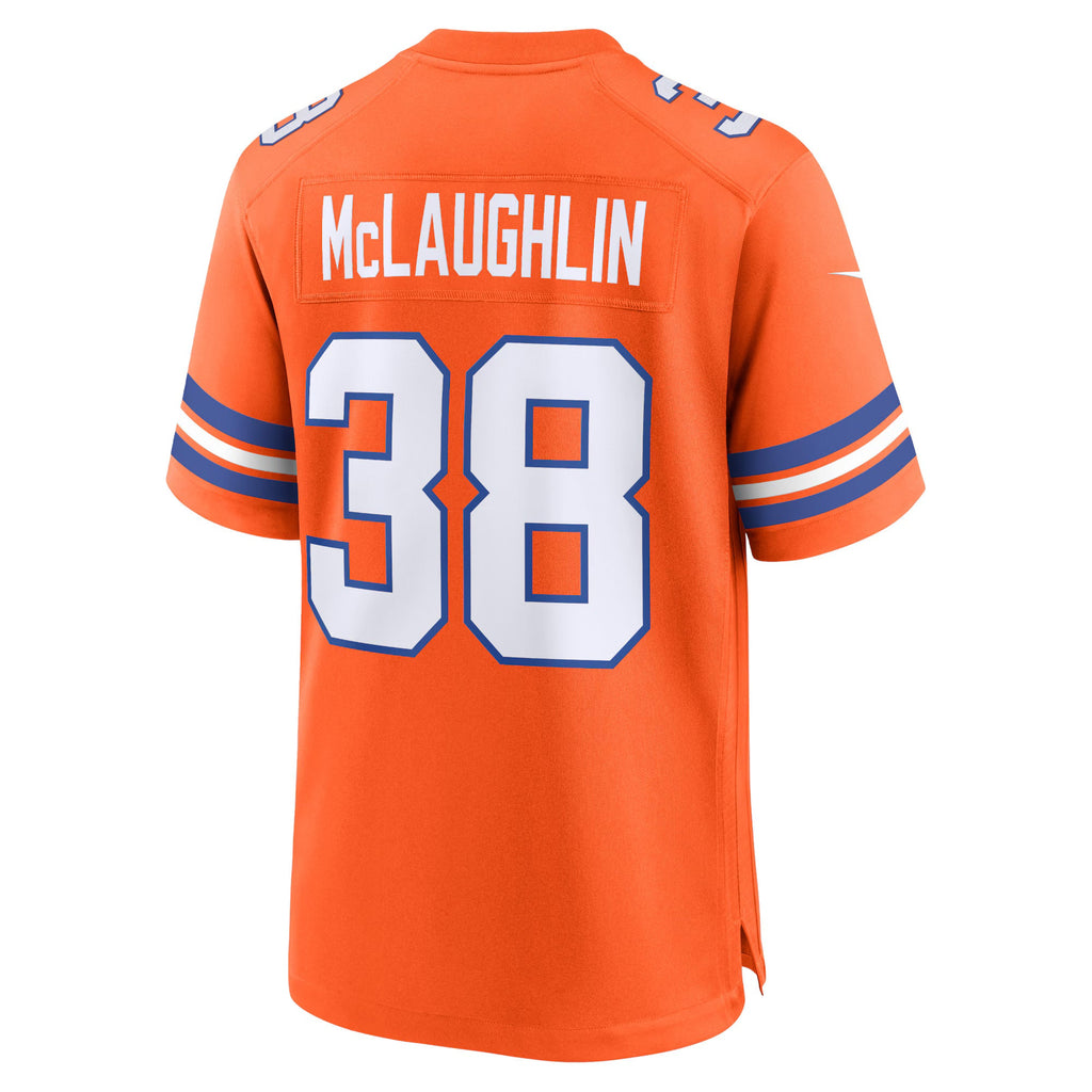 Denver Broncos Jaleel McLaughlin Orange Mile High Collection 1977 Throwback Player Game Jersey